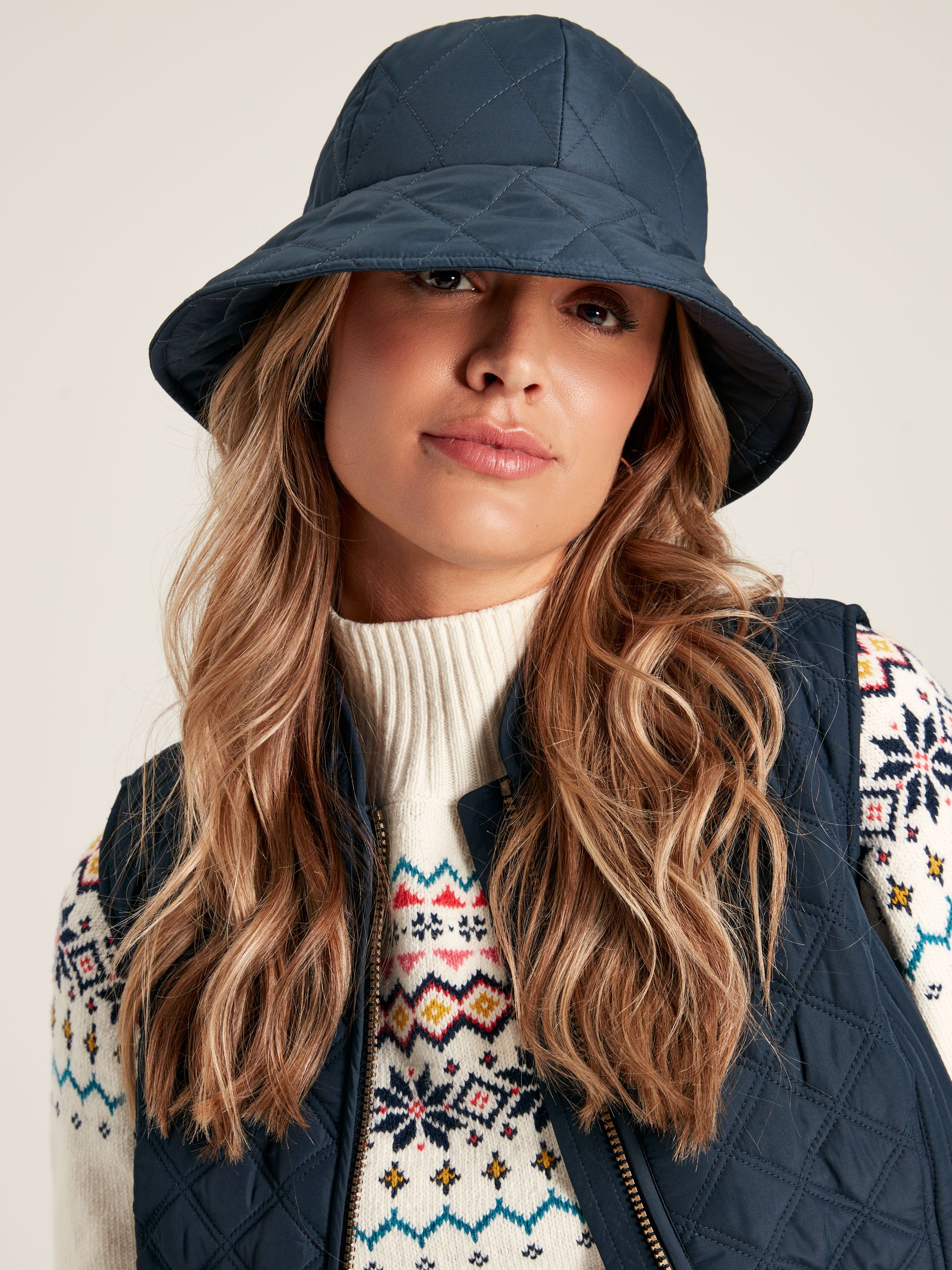 Harriet Navy Quilted Hat - Image 1 of 7