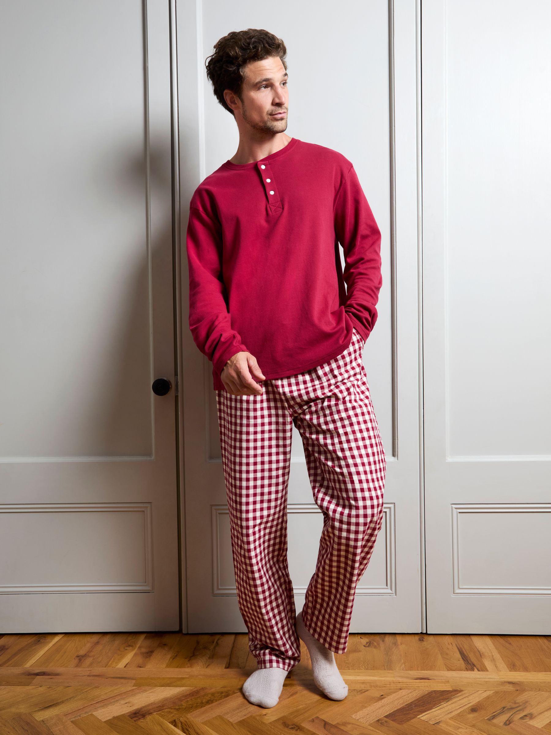 Red Gingham Men's Christmas Pyjamas - Image 2 of 6 Red Gingham Men's Christmas Pyjamas - Image 2 of 6