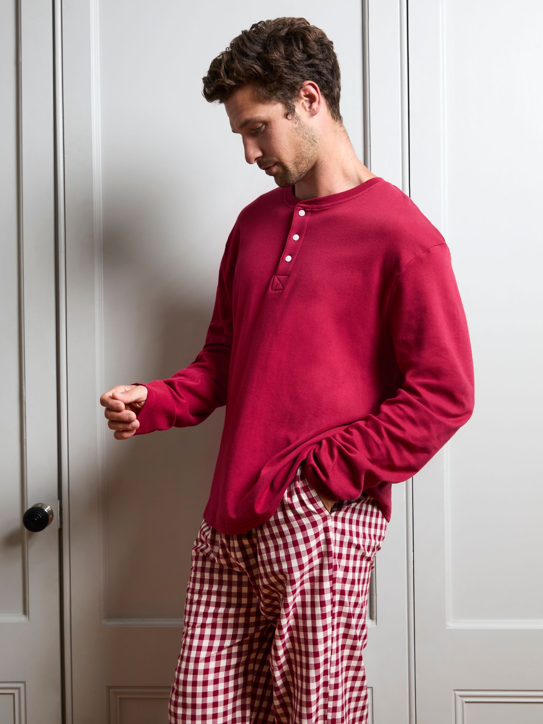Red Gingham Men's Christmas Pyjamas - Image 3 of 6