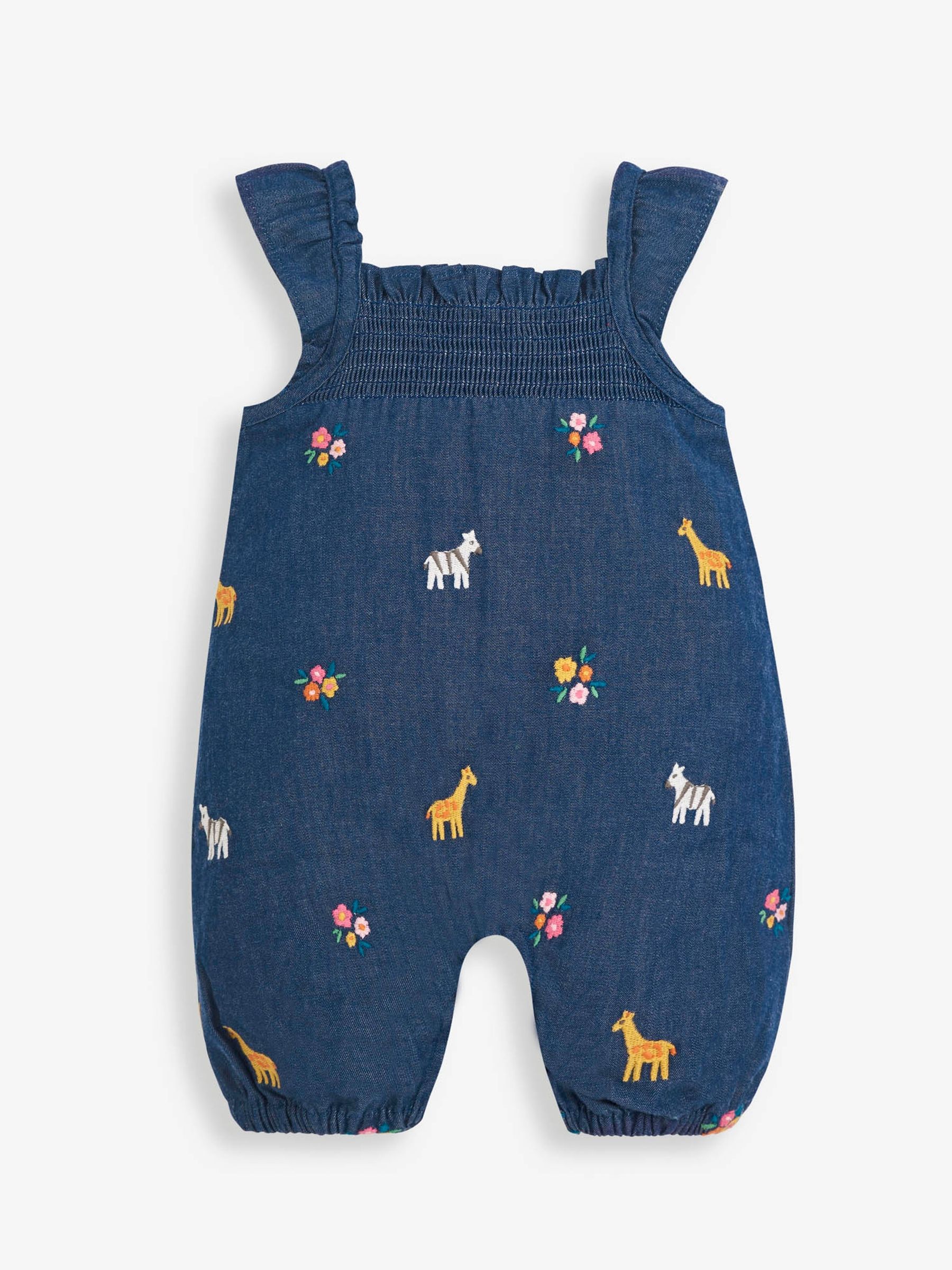 Chambray Chambray Jungle Embroidered Baby Sunsuit - Image 1 of 5