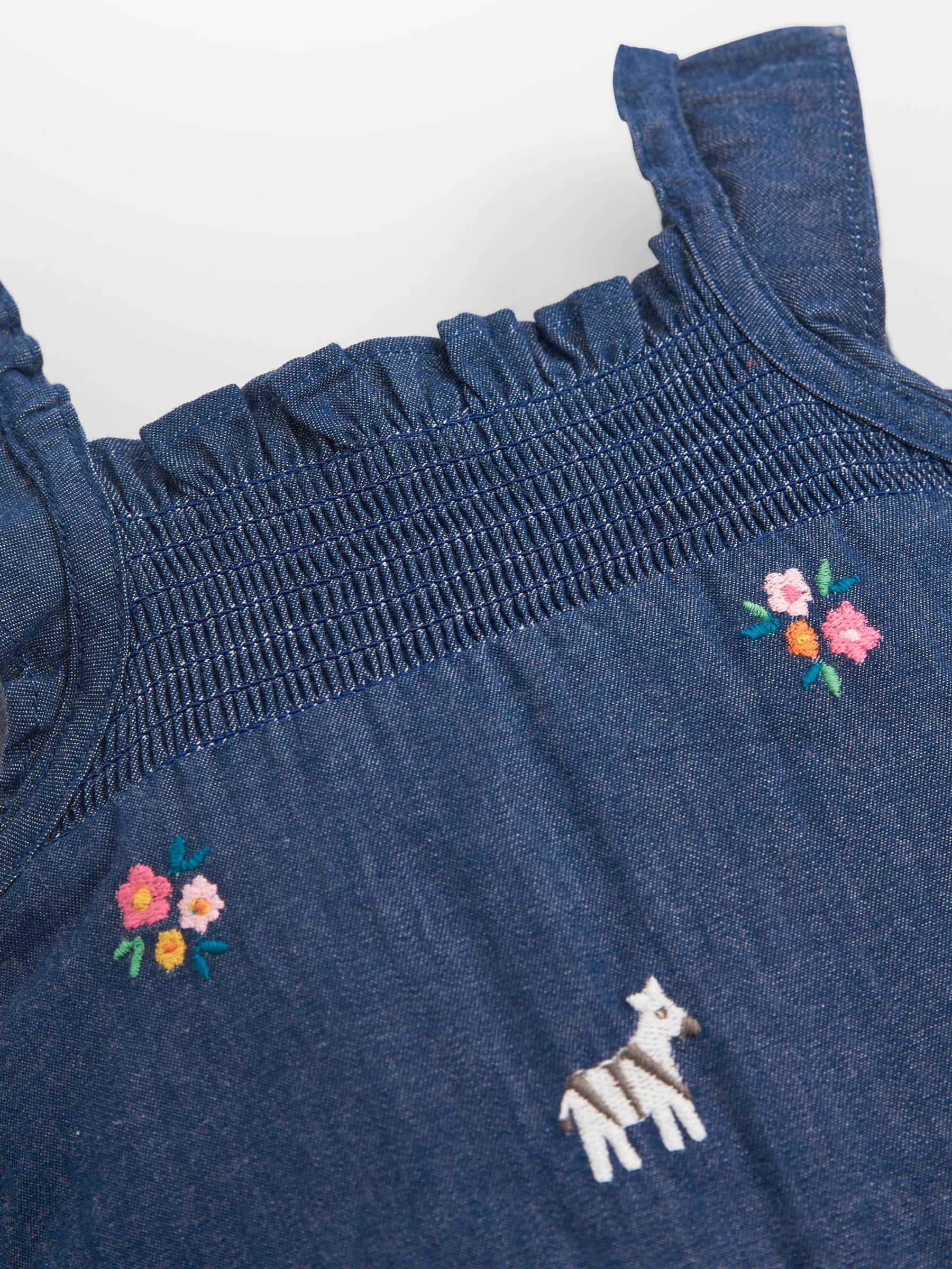Chambray Chambray Jungle Embroidered Baby Sunsuit - Image 2 of 5