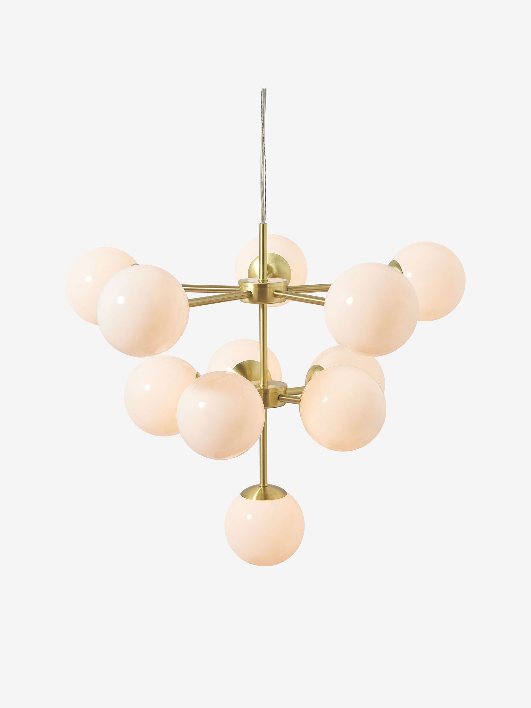 Globe Chandelier Ceiling Light in Brass/Opal - Image 2 of 3