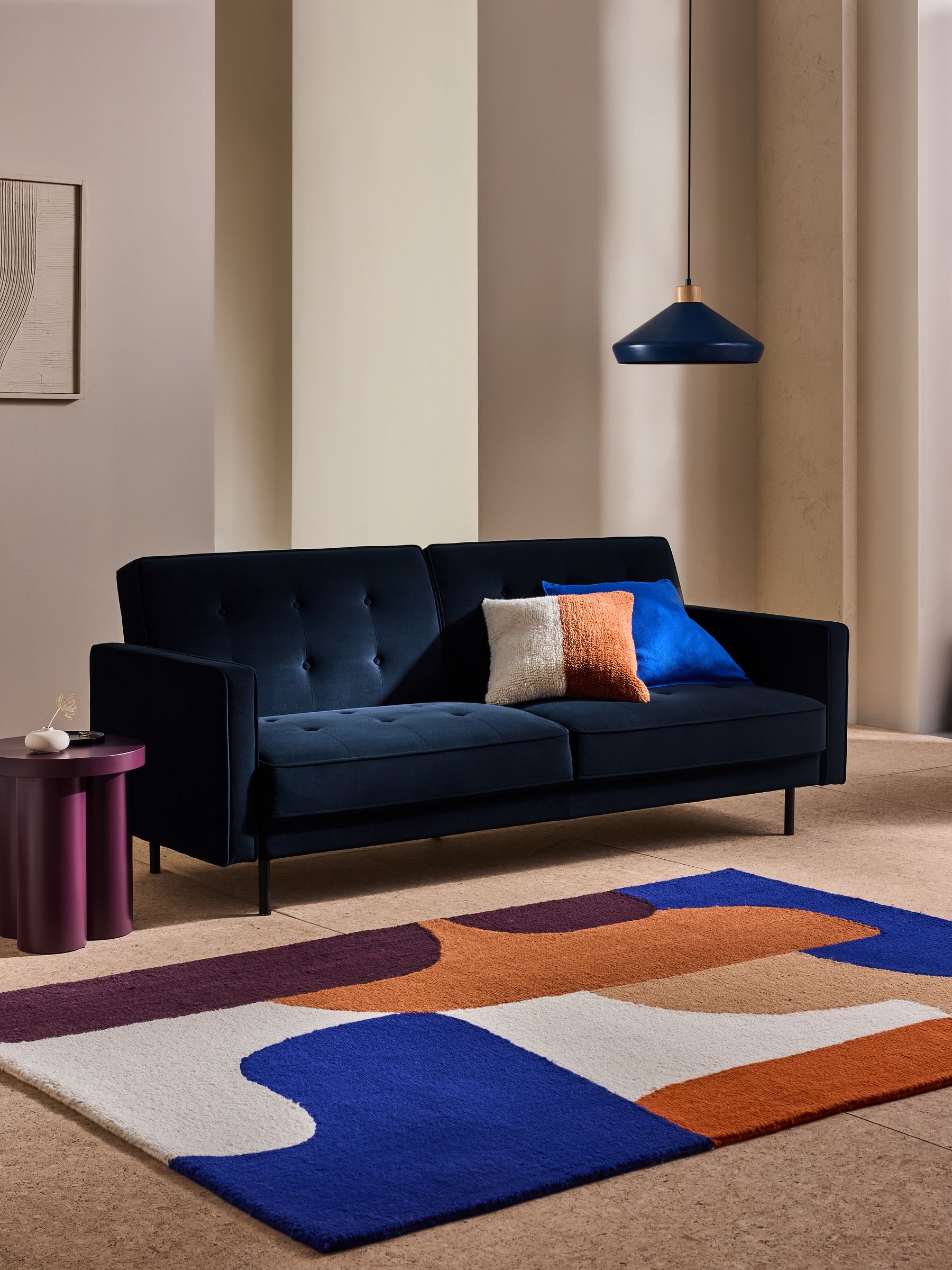 Rosslyn Sofa Bed in Midnight Navy Blue Velvet | Made, image size:1800x2400