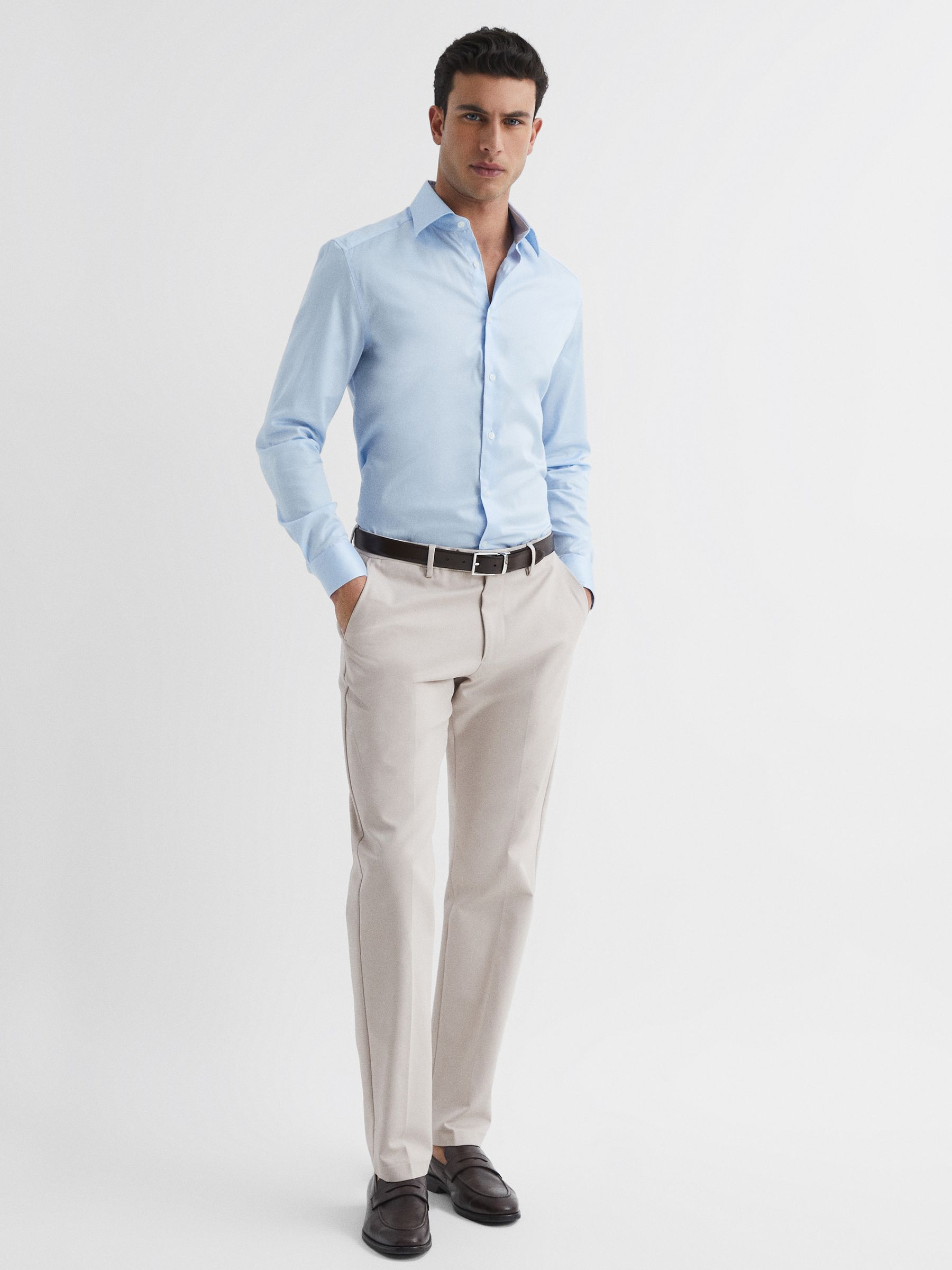 Cotton Blend Chinos in Stone - Image 6 of 7