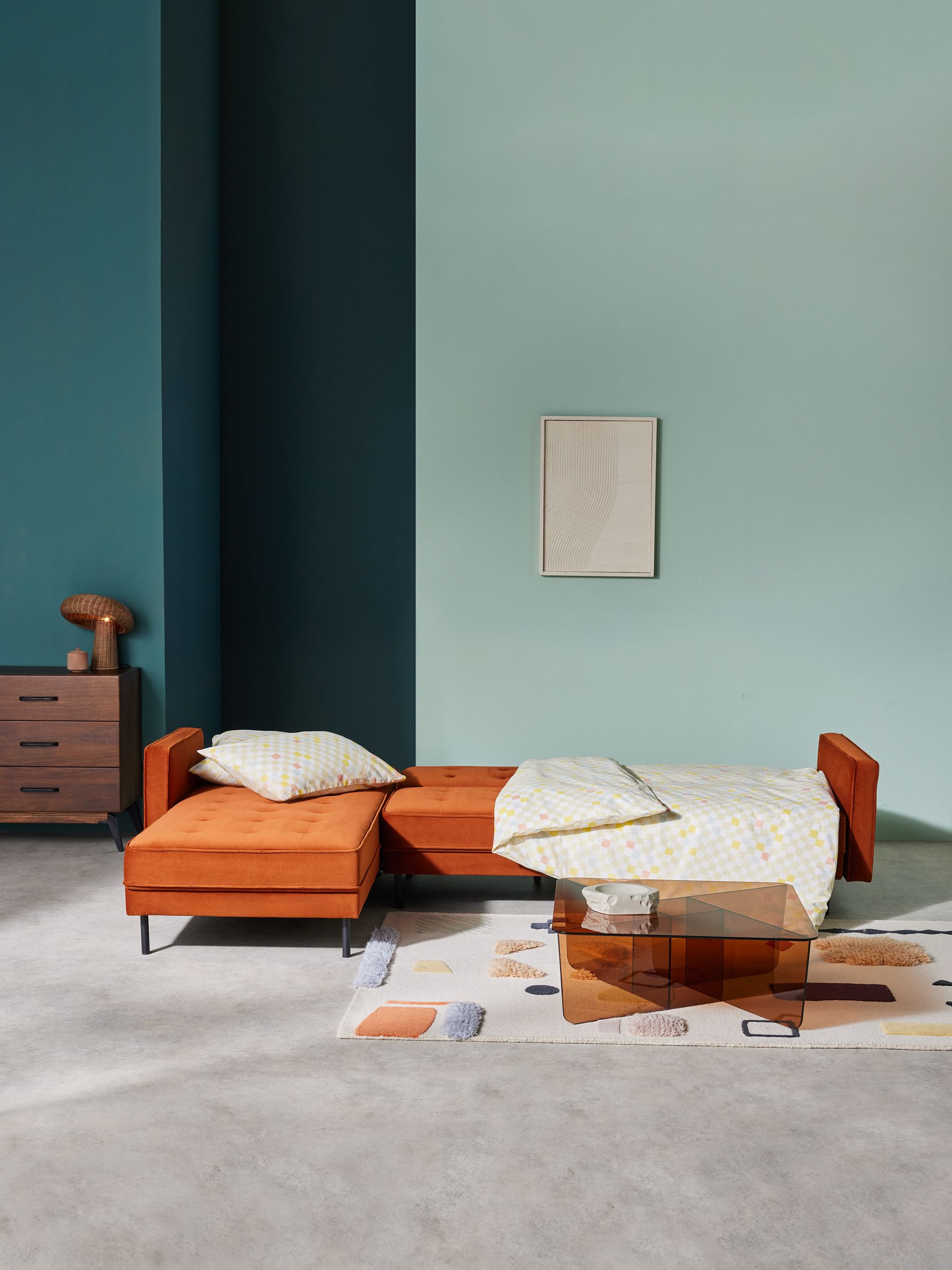 Rosslyn Left Hand Facing Sofa Bed in Cinnamon Velvet - Image 3 of 4