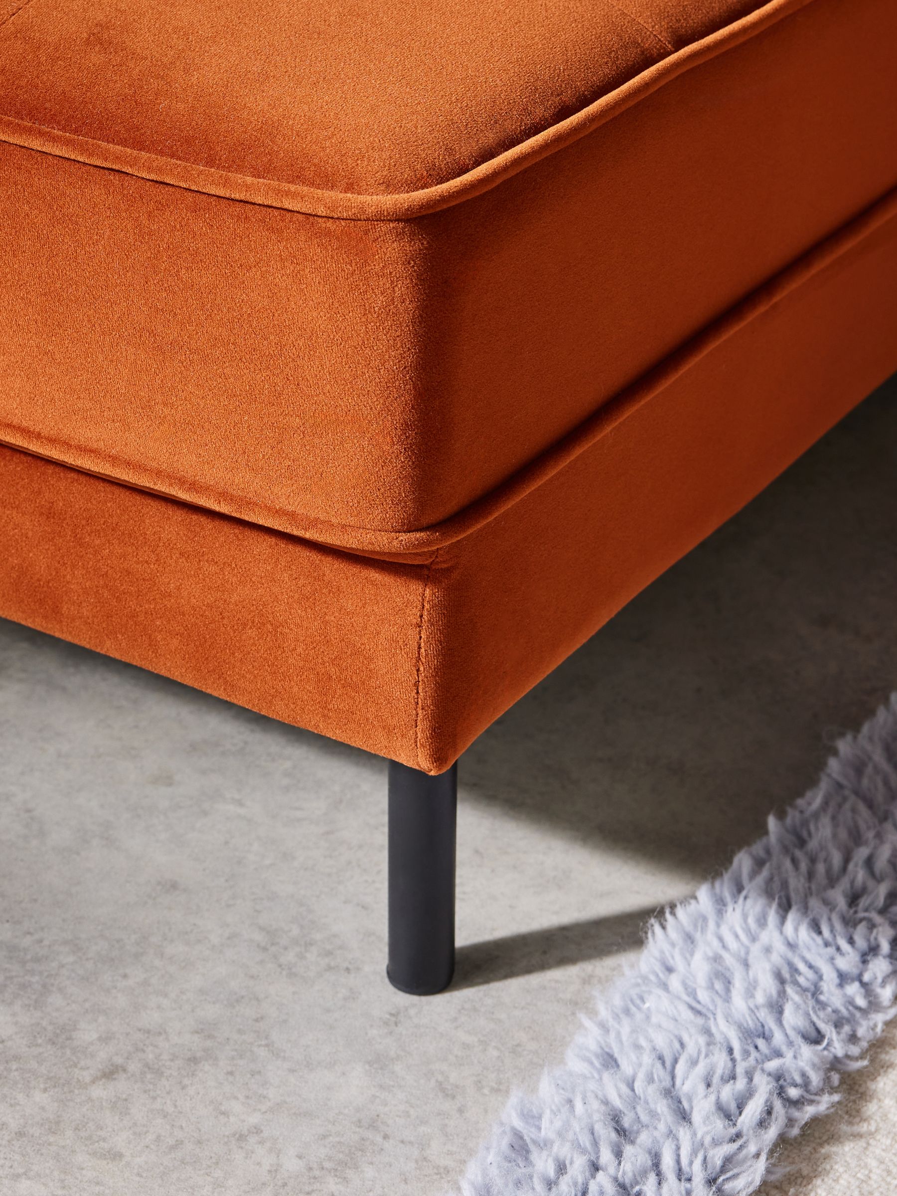 Rosslyn Left Hand Facing Sofa Bed in Cinnamon Velvet - Image 6 of 6