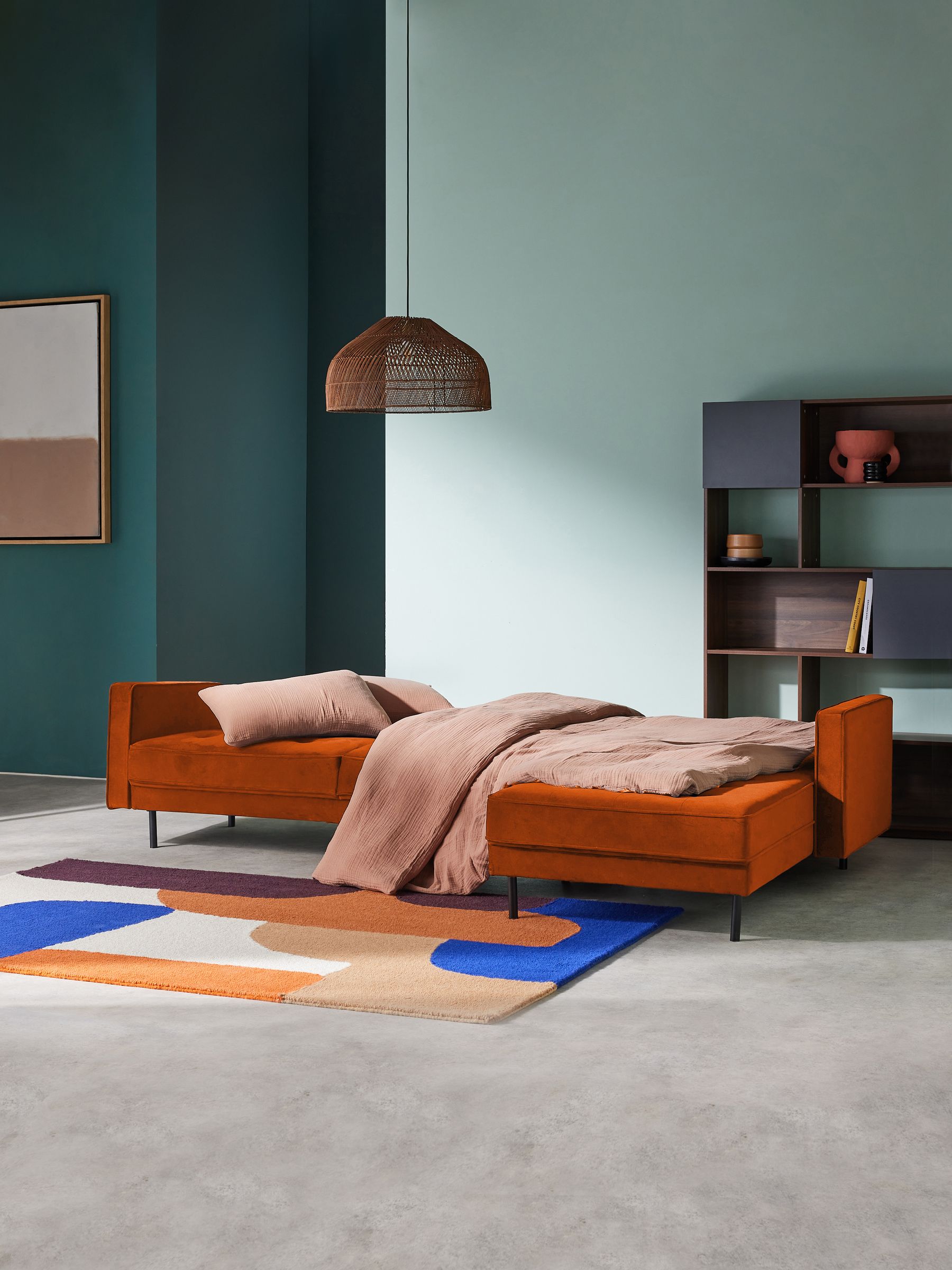 Rosslyn Right Hand Facing Sofa Bed in Cinnamon Velvet - Image 2 of 5