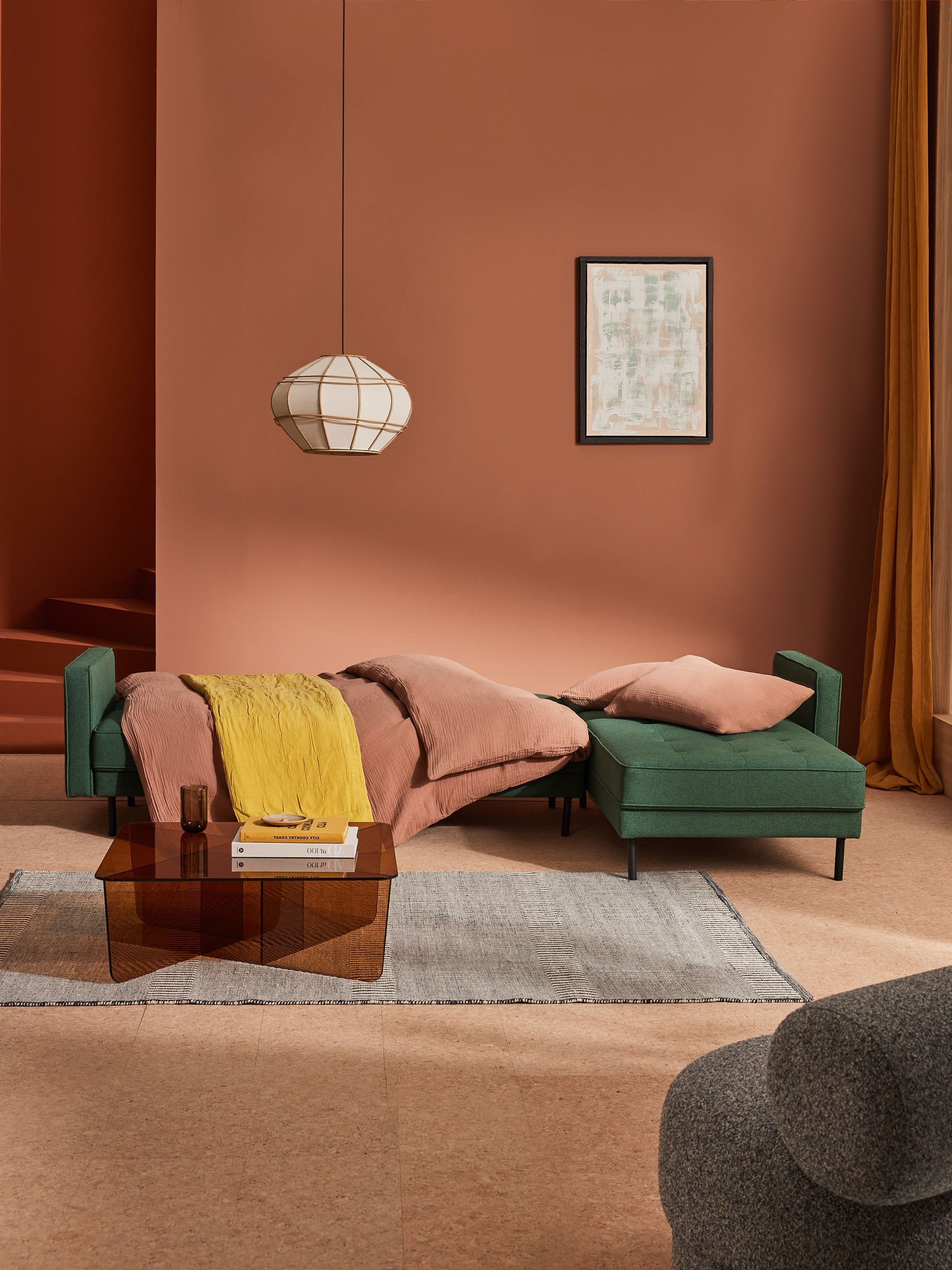 Rosslyn Right Hand Facing Sofa Bed in Woodland Green - Image 2 of 5