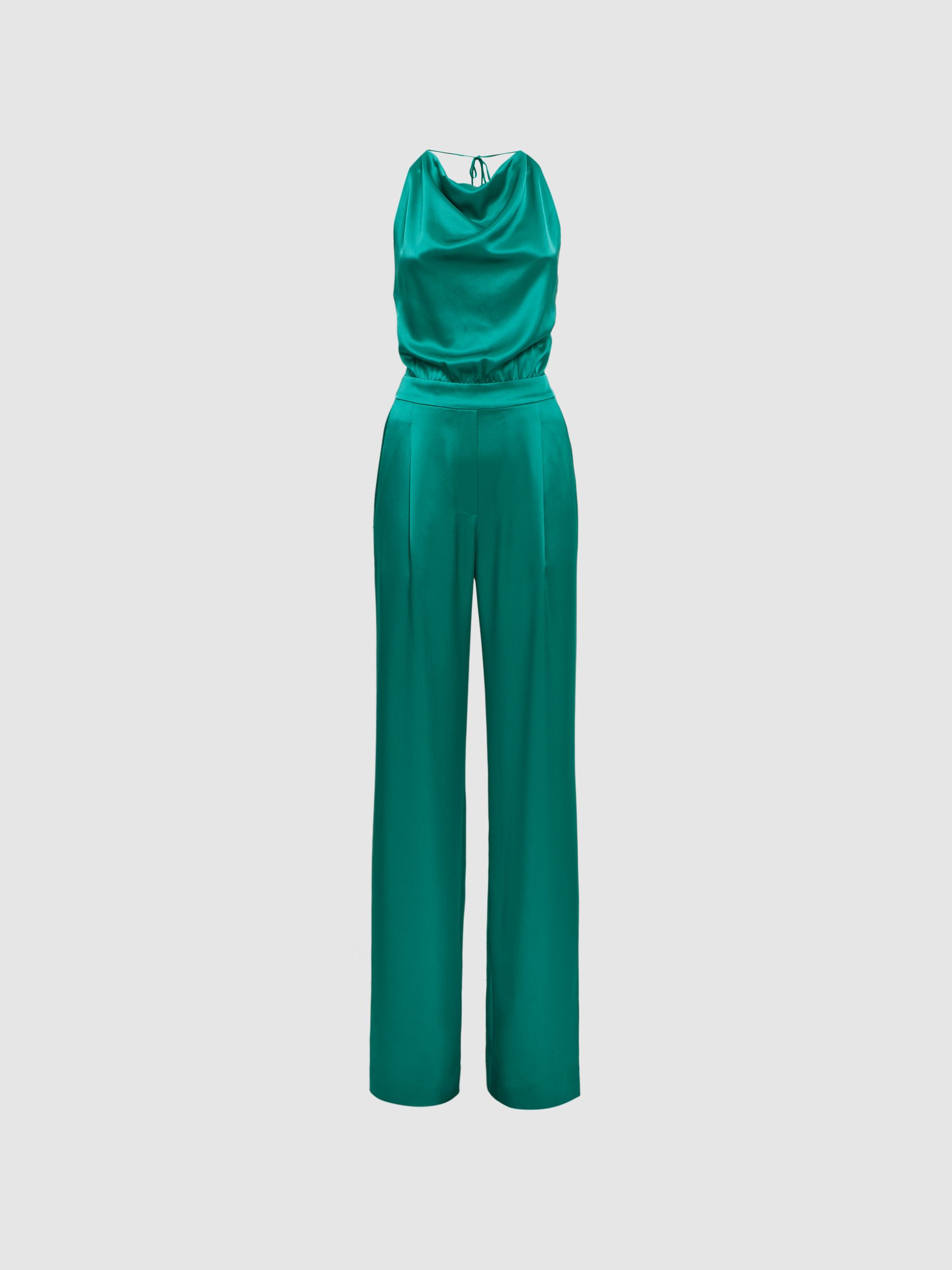 Cowl Neck Jumpsuit in Green - Image 2 of 5