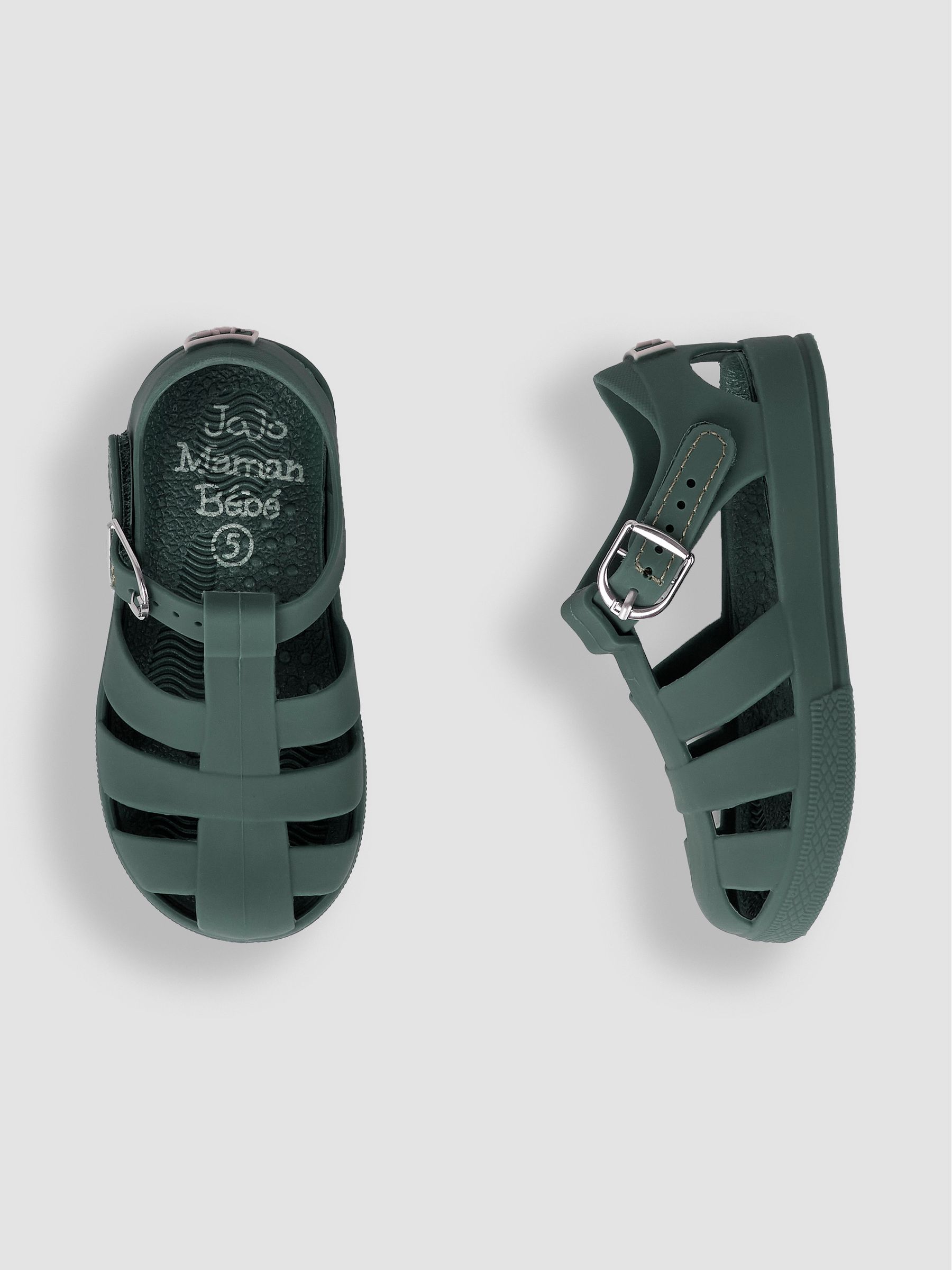 Khaki Green Jelly Sandals - Image 3 of 6