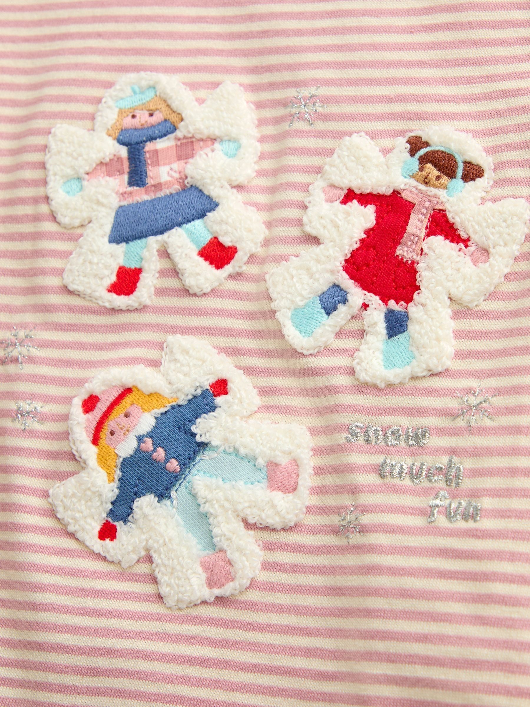 Lilac Purple Stripe Snow Angels Appliqué Top - Image 4 of 4