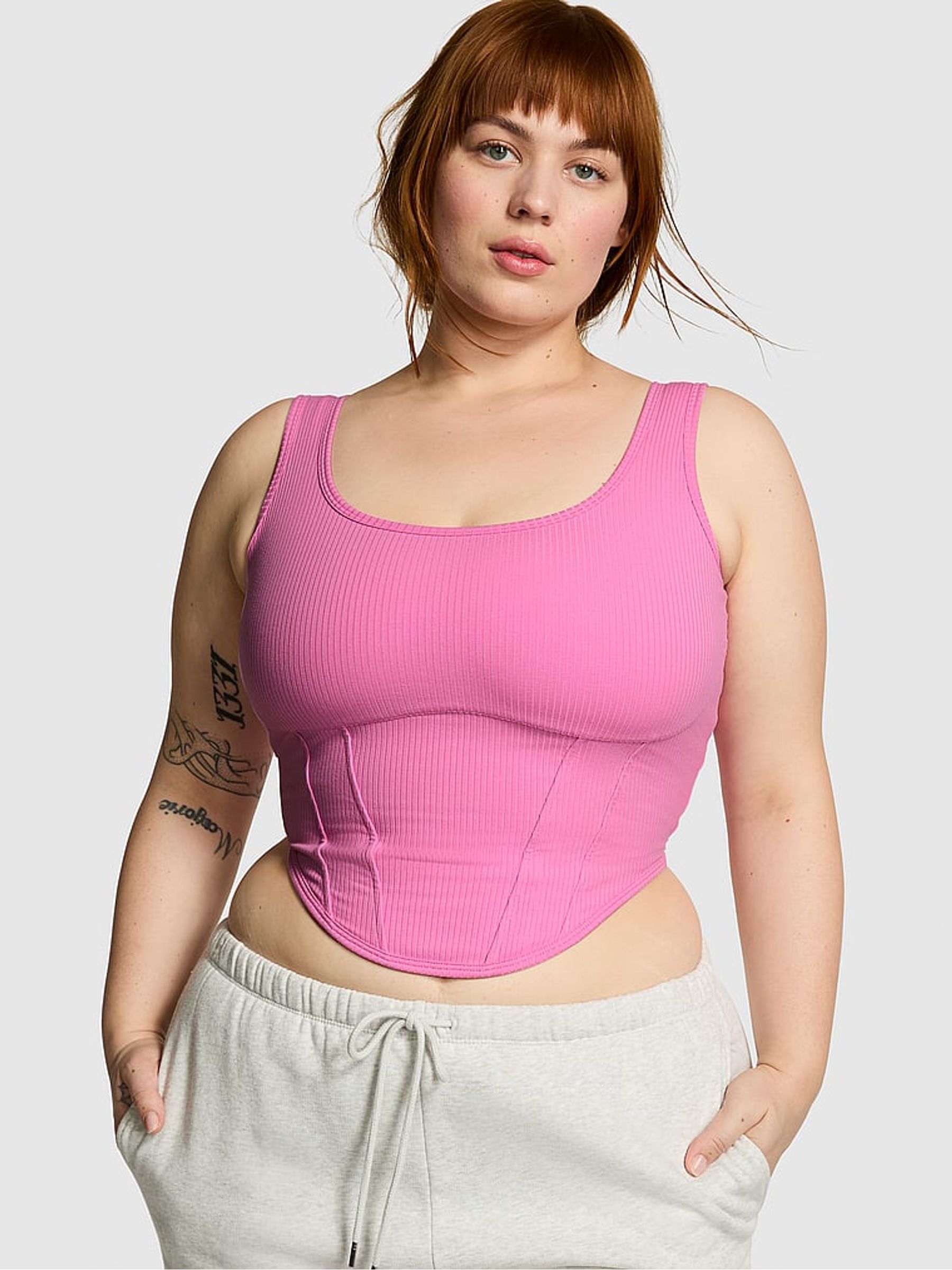 Fuchsia Pink Corset Bralette - Image 1 of 3