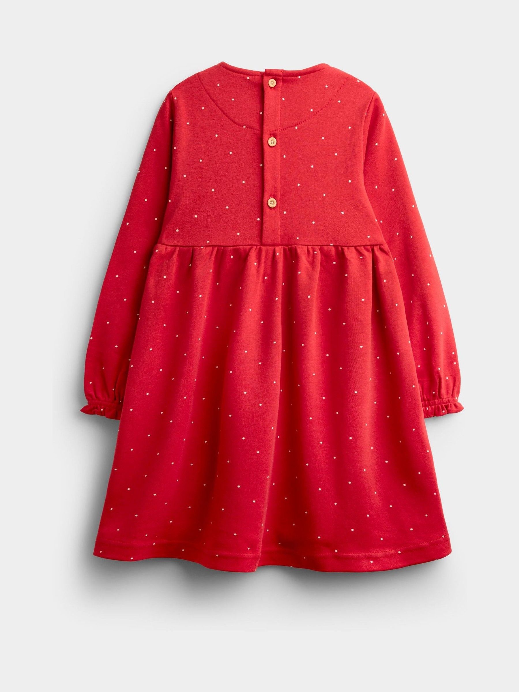 Red Reindeer Appliqué Hem Jersey Dress - Image 2 of 4