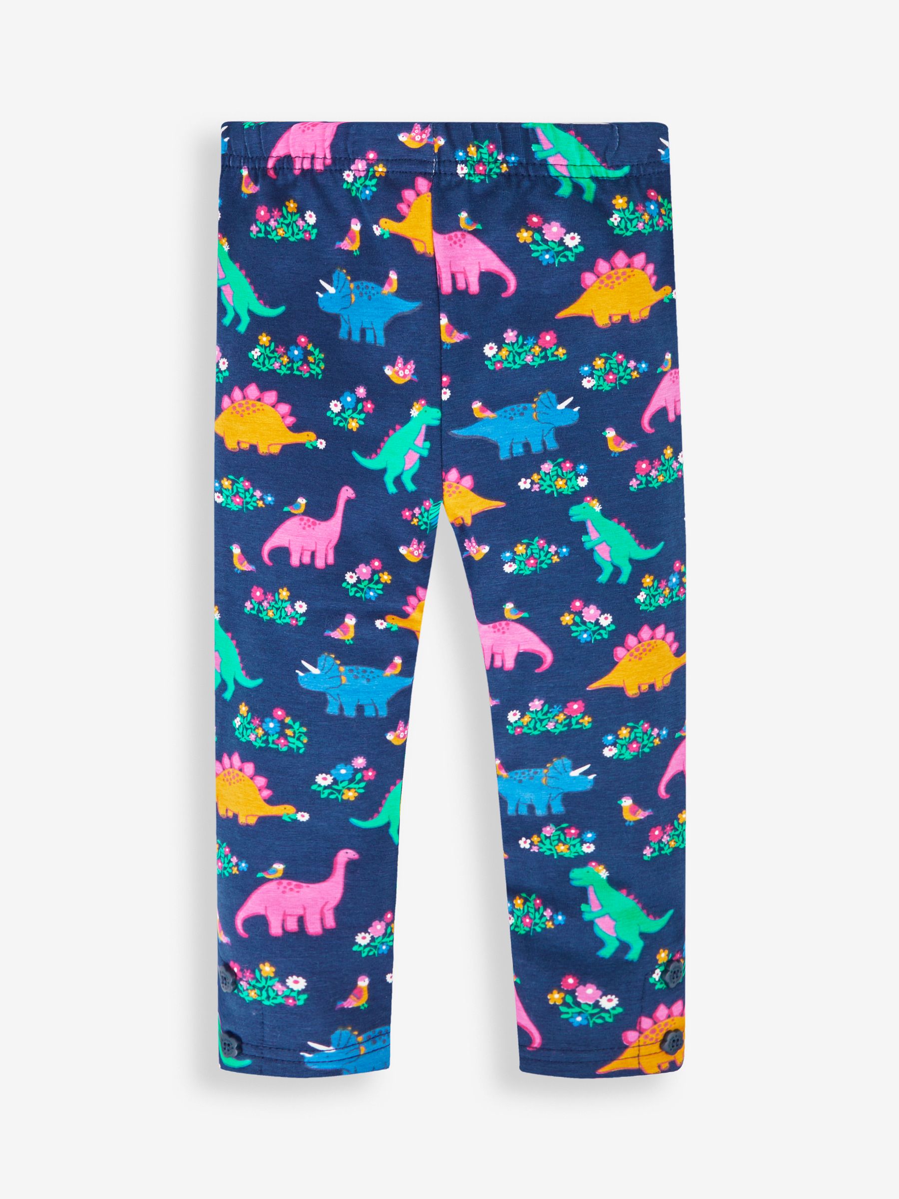 Navy Blue Dino & Cobalt Blue Girls' 2-Pack Leggings - Image 2 of 5