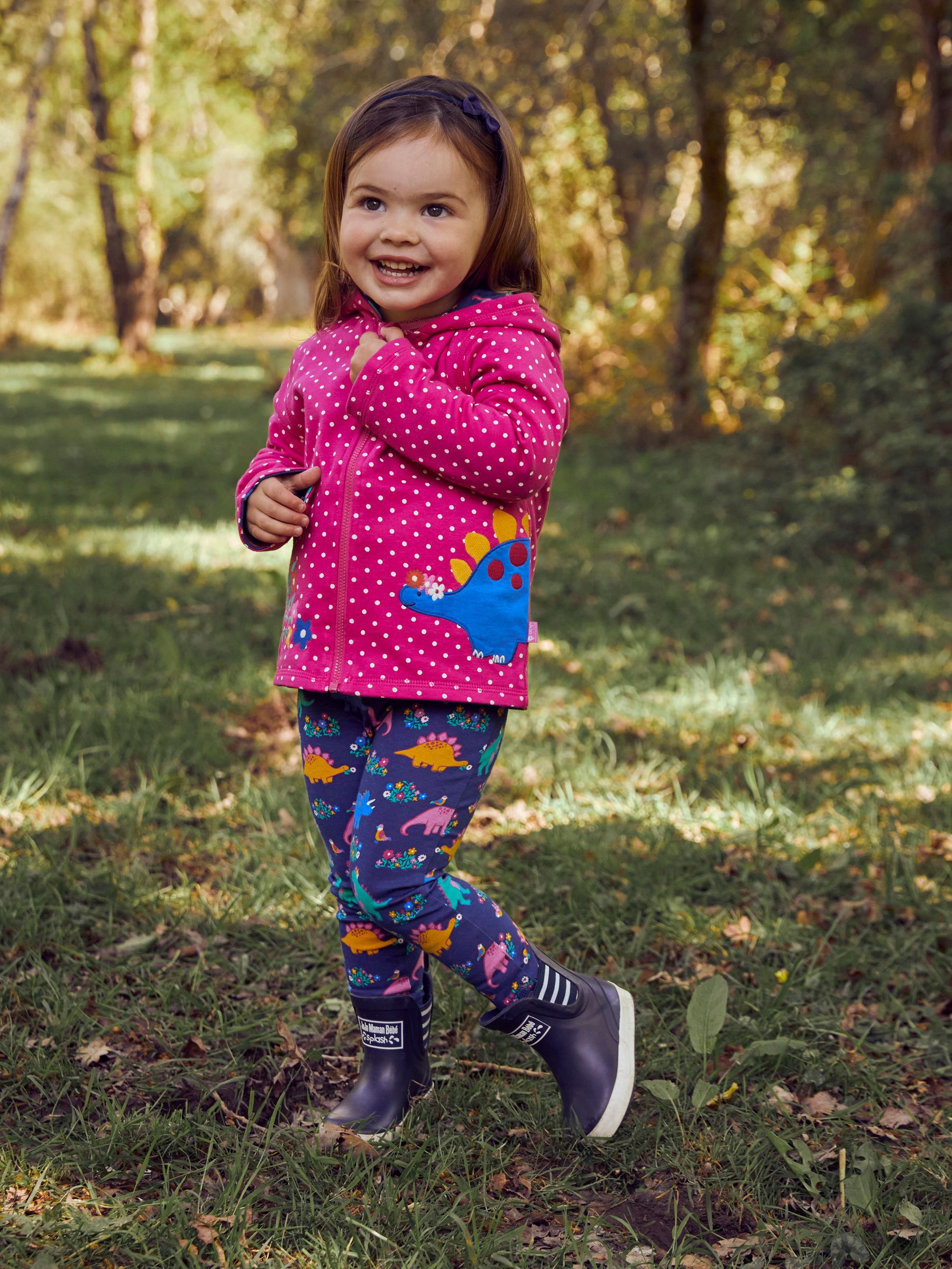 Navy Blue Dino & Cobalt Blue Girls' 2-Pack Leggings - Image 4 of 5