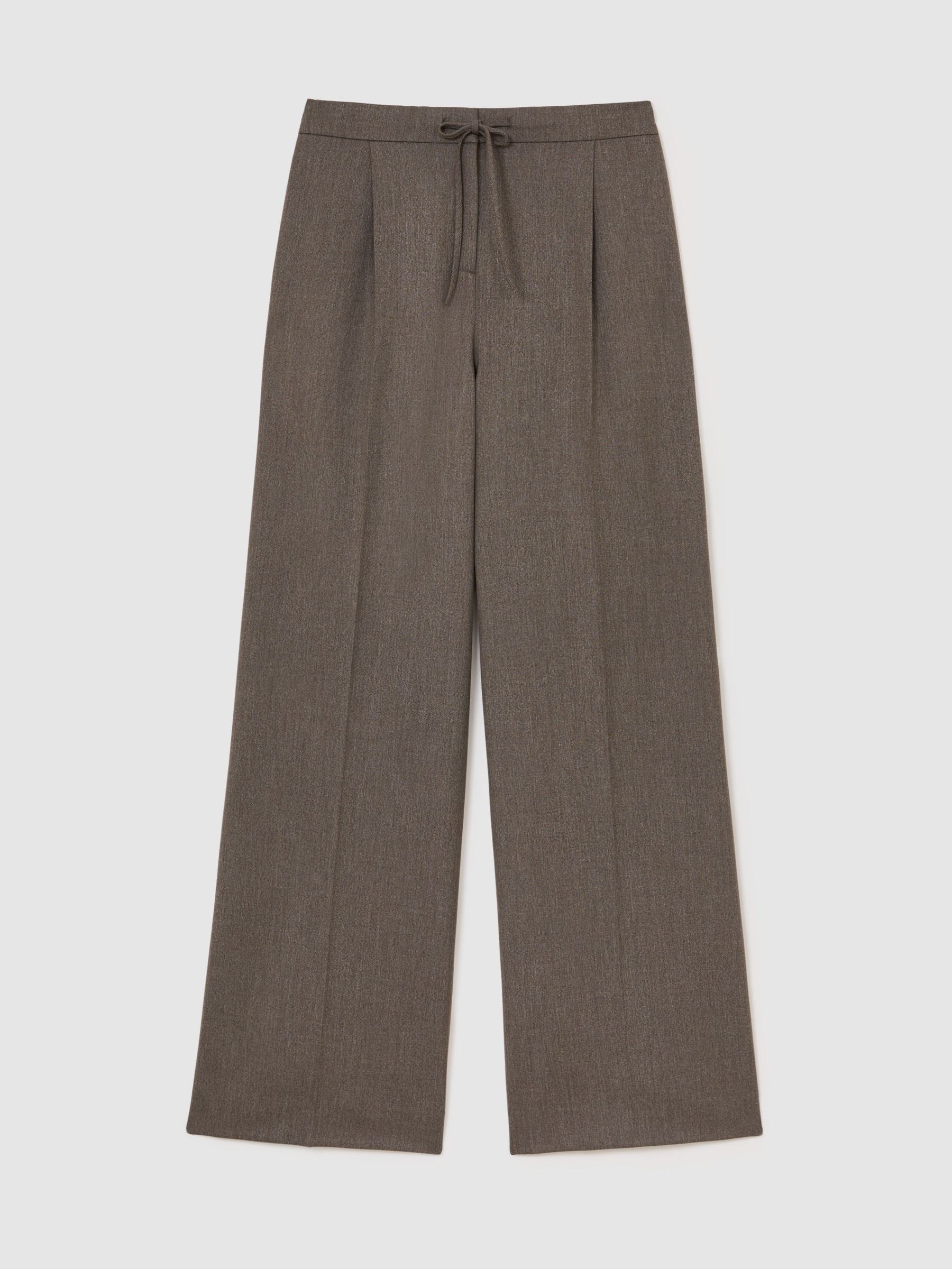 Wide-Leg Pull-On Drawstring Trousers in Neutral - Image 2 of 7 Wide-Leg Pull-On Drawstring Trousers in Neutral - Image 2 of 7