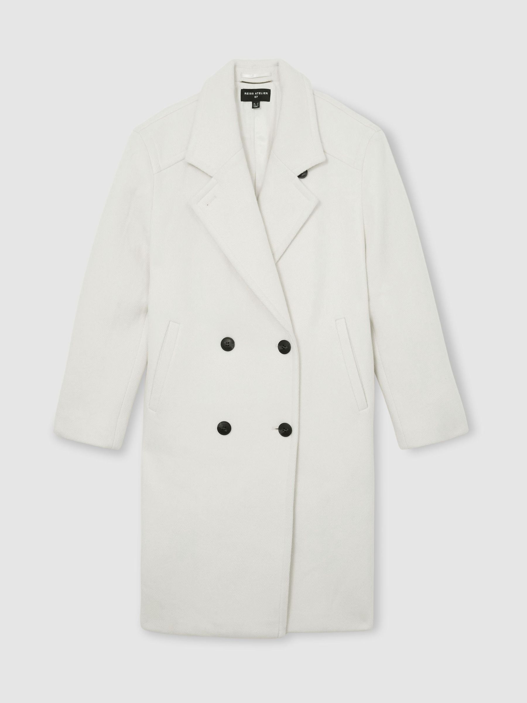 Atelier Wool-Blend Double-Breasted Relaxed Coat in Cream - Image 2 of 8