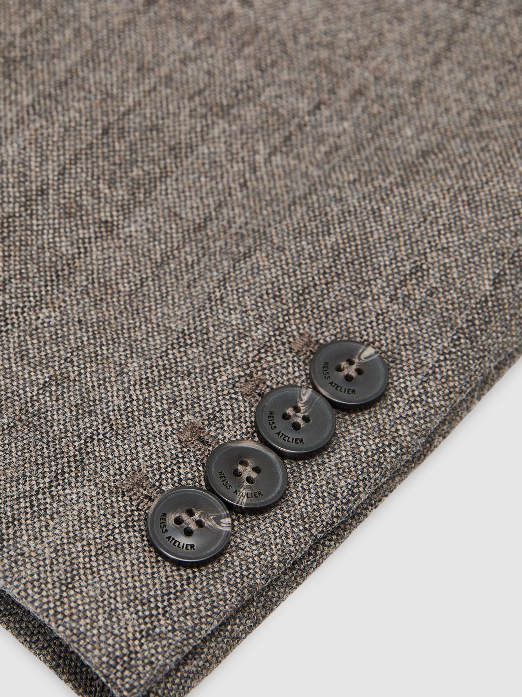 Atelier Grey Wool Woven Relaxed Double-Breasted Blazer in Grey - Image 7 of 7