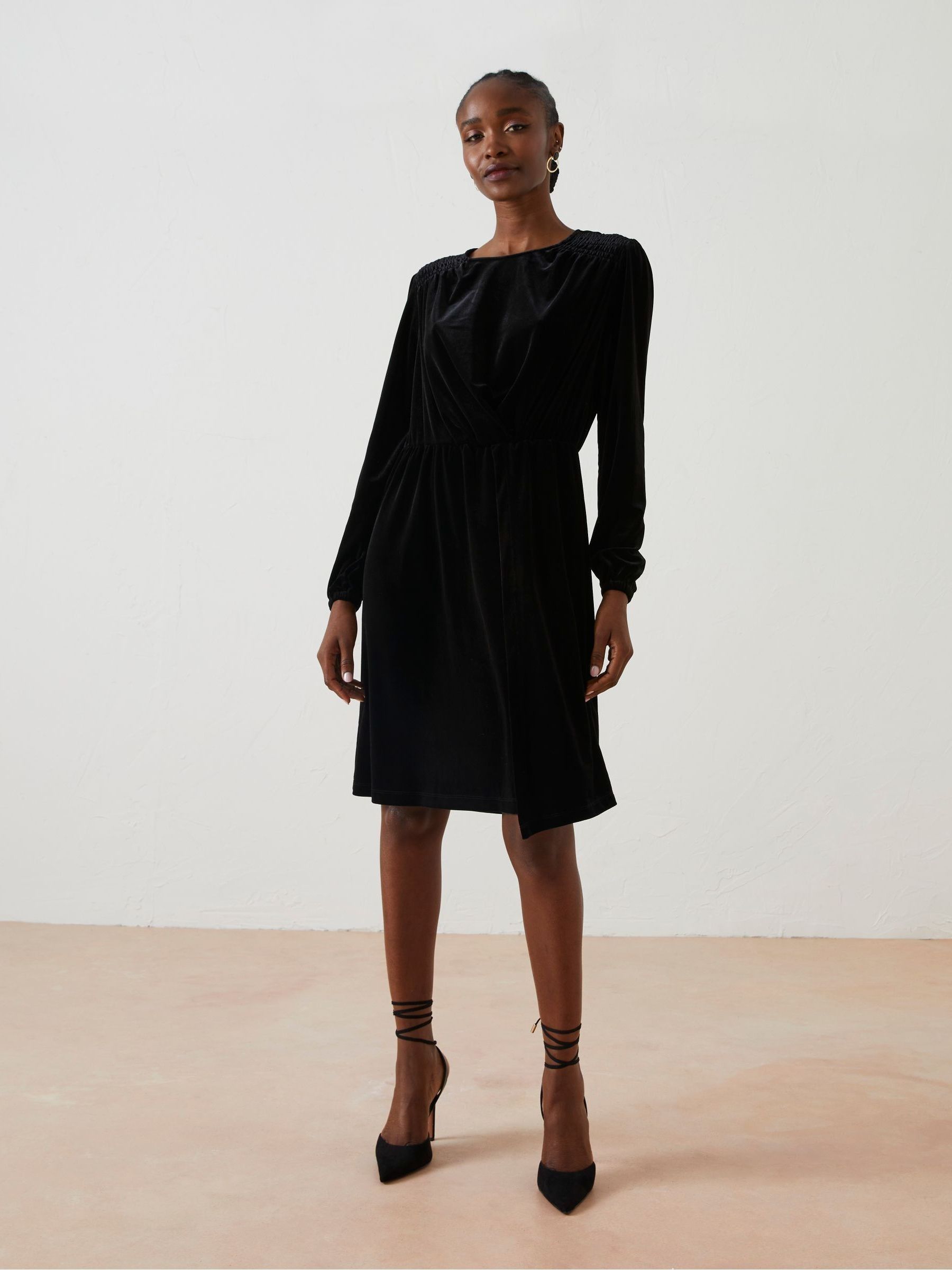 Black Annie Velvet Dress - Image 1 of 6