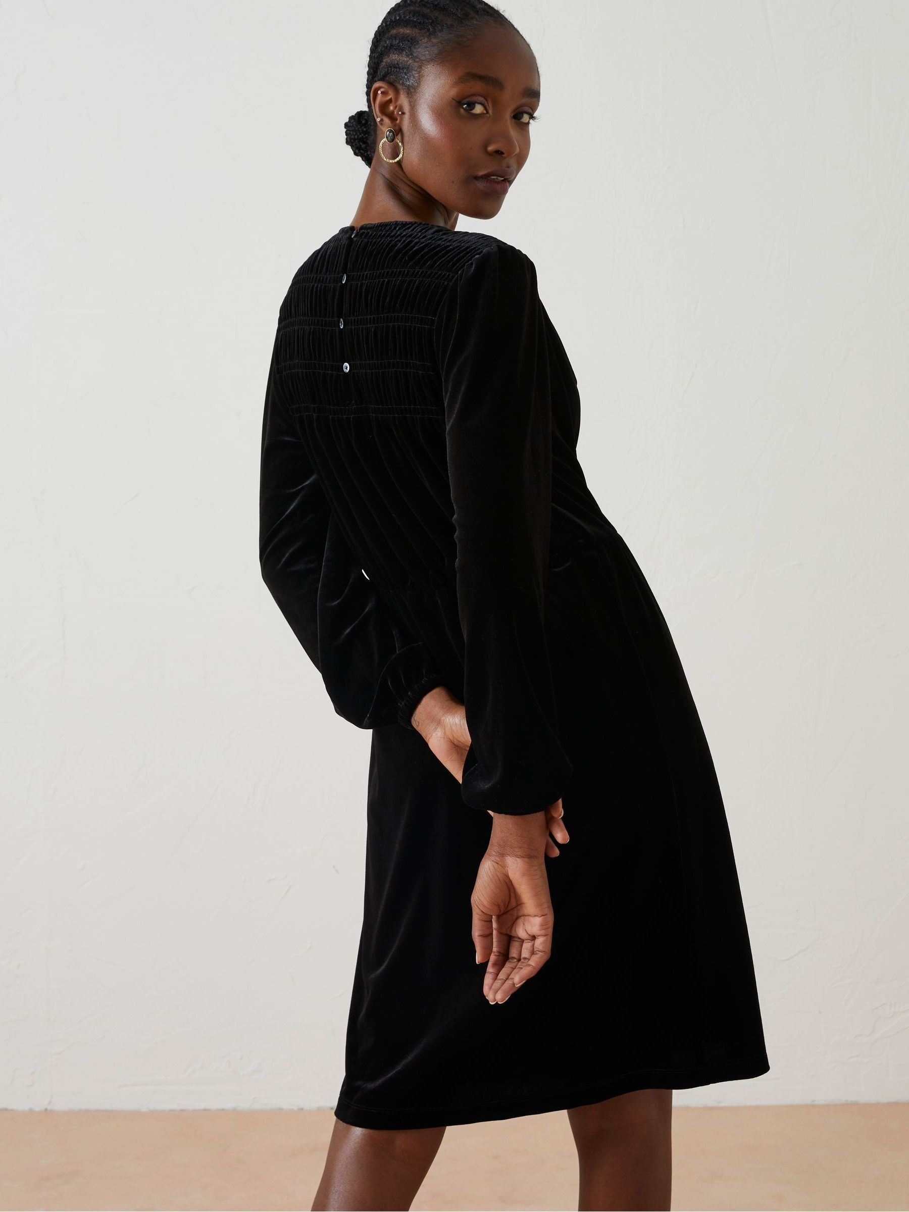 Black Annie Velvet Dress - Image 2 of 6