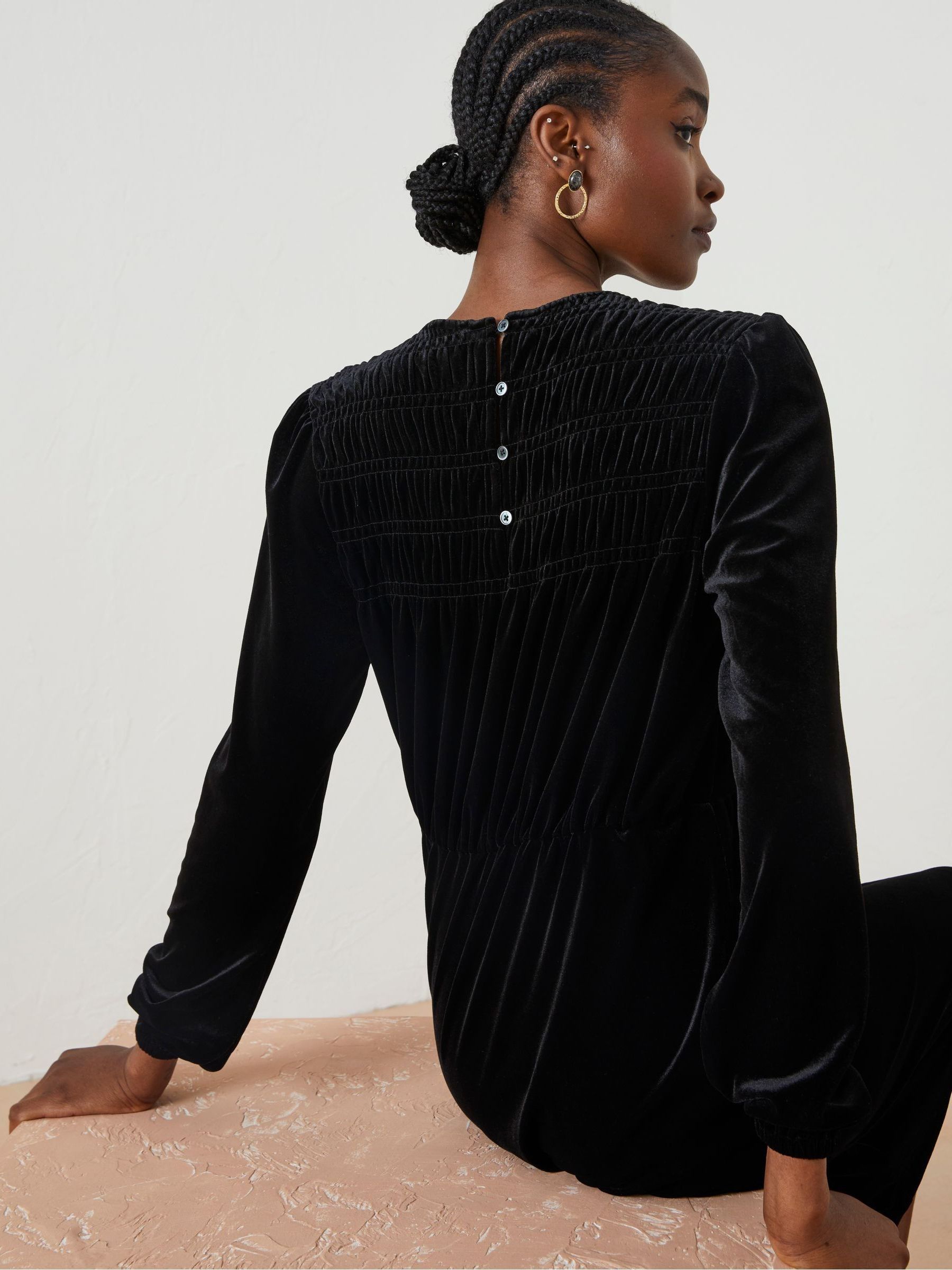 Black Annie Velvet Dress - Image 5 of 6