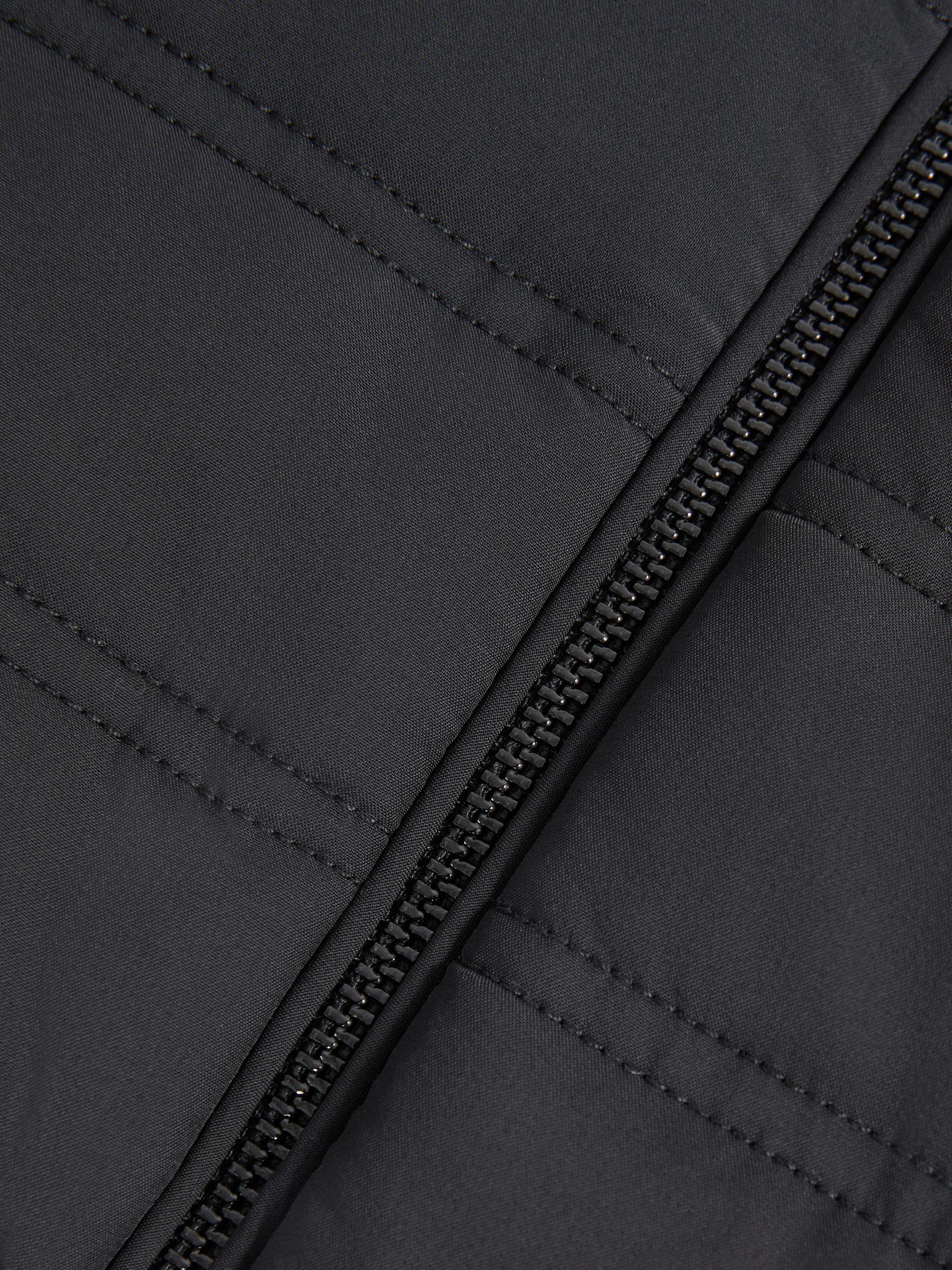 Hybrid Quilt and Knit Zip-Through Gilet in Black - Image 6 of 6