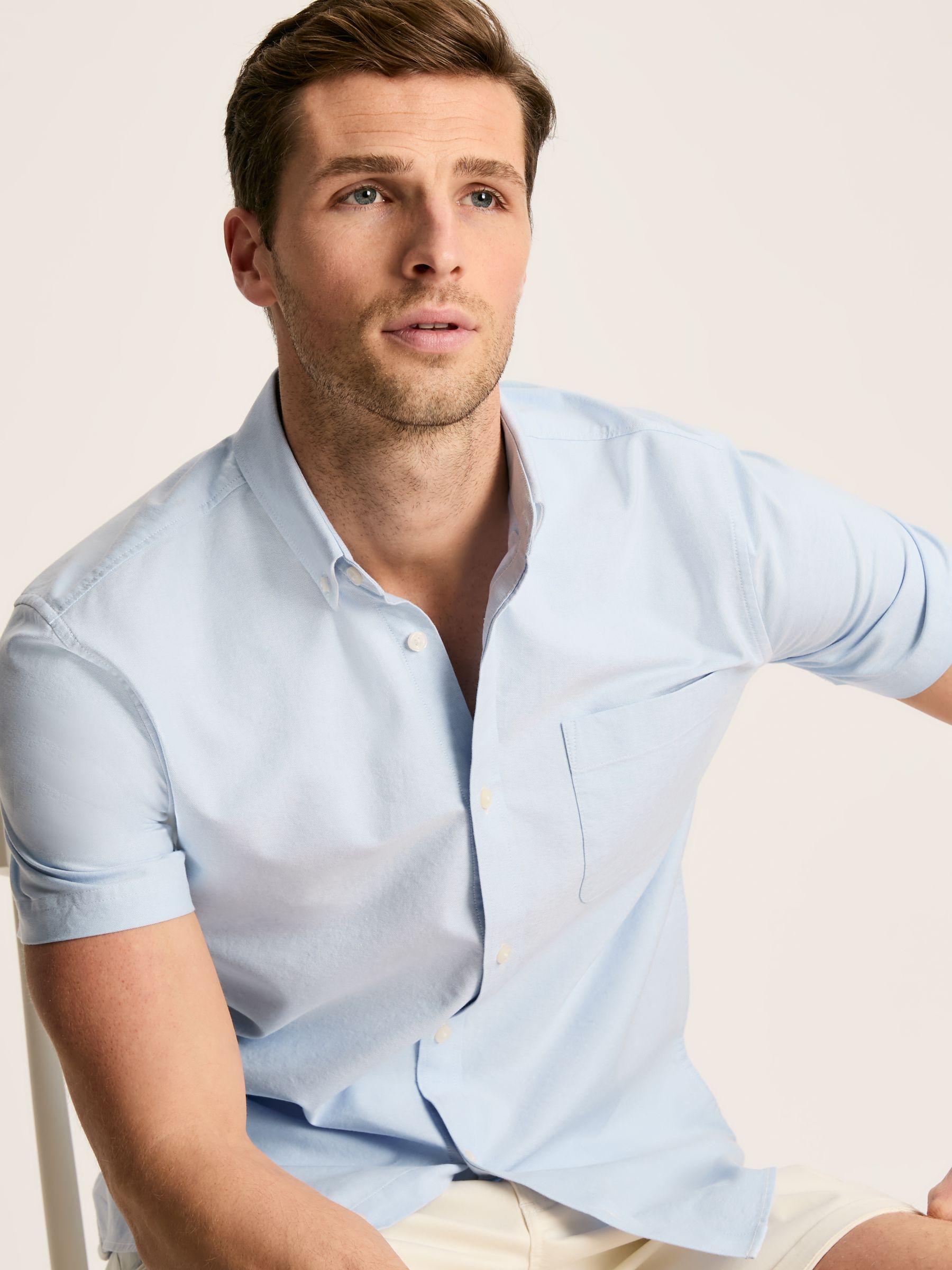 Oxford Blue Short Sleeve Classic Fit Shirt - Image 6 of 7