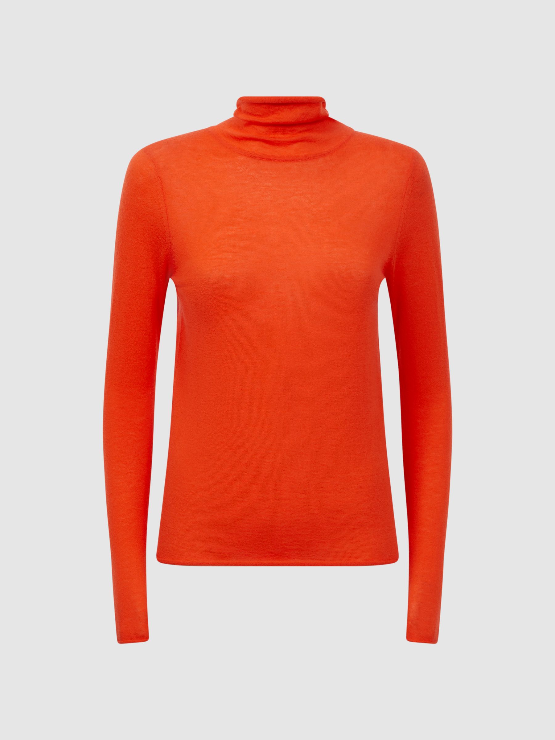 Wool-Cashmere Roll Neck Top in Orange - Image 2 of 5
