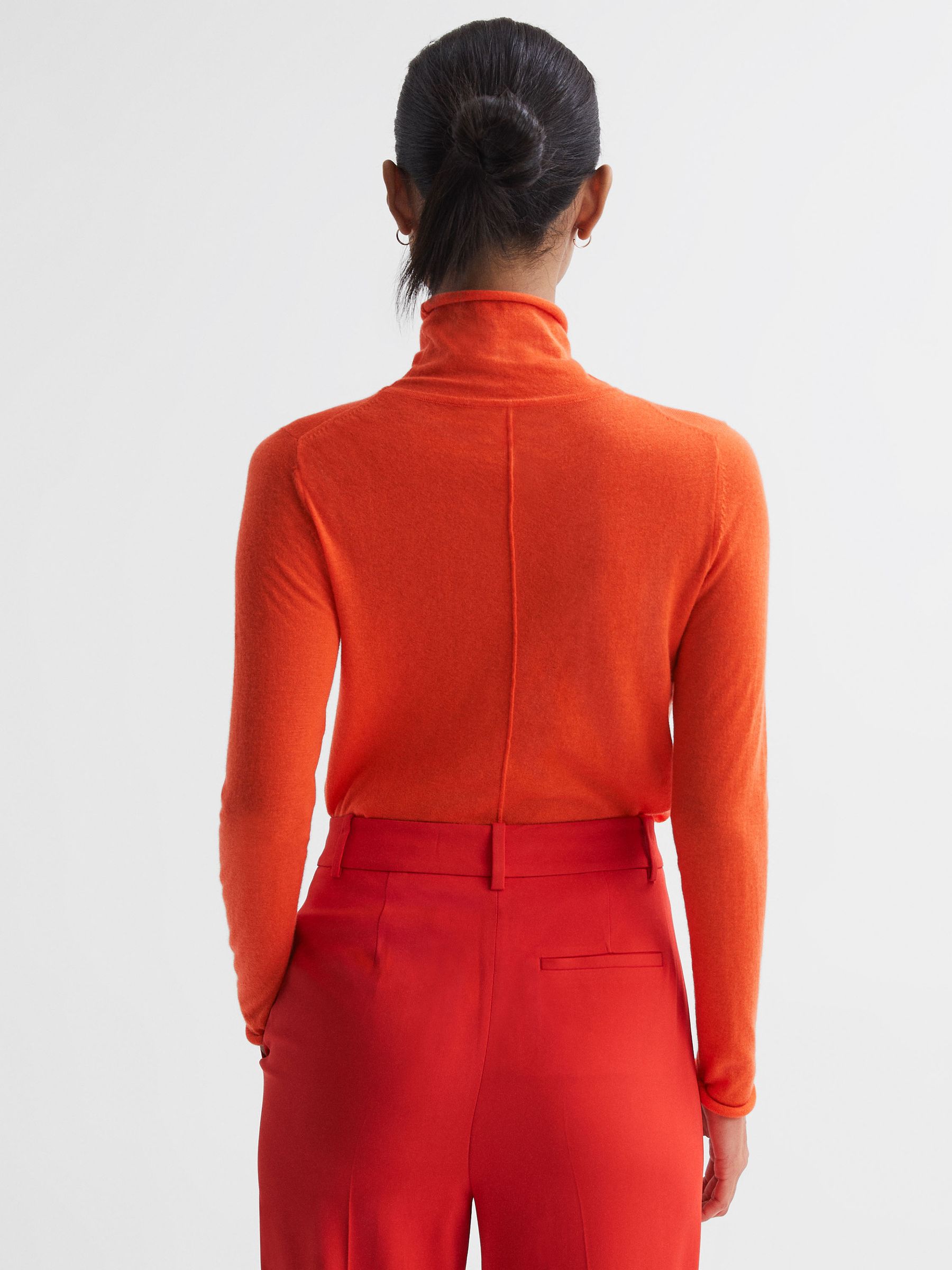Wool-Cashmere Roll Neck Top in Orange - Image 5 of 5