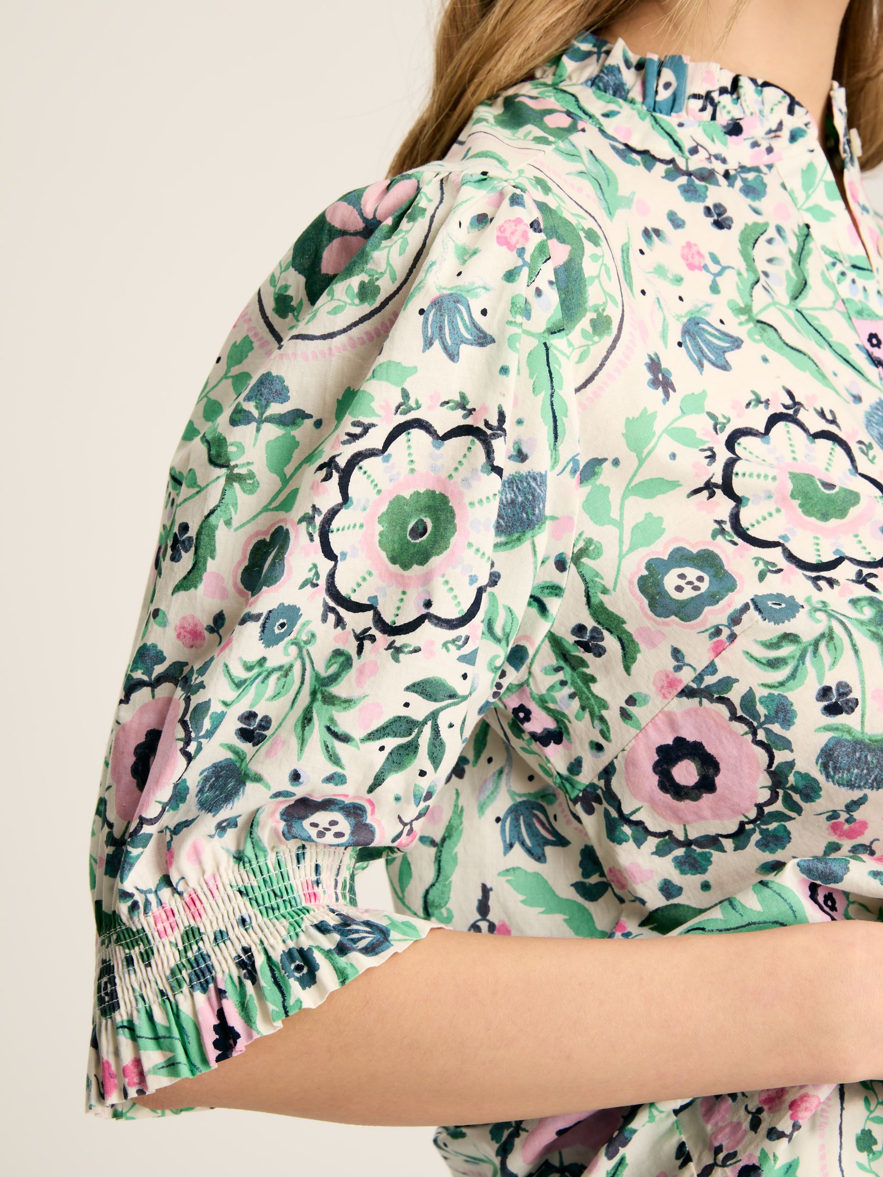 Elle Green/Pink Frill Blouse - Image 4 of 6