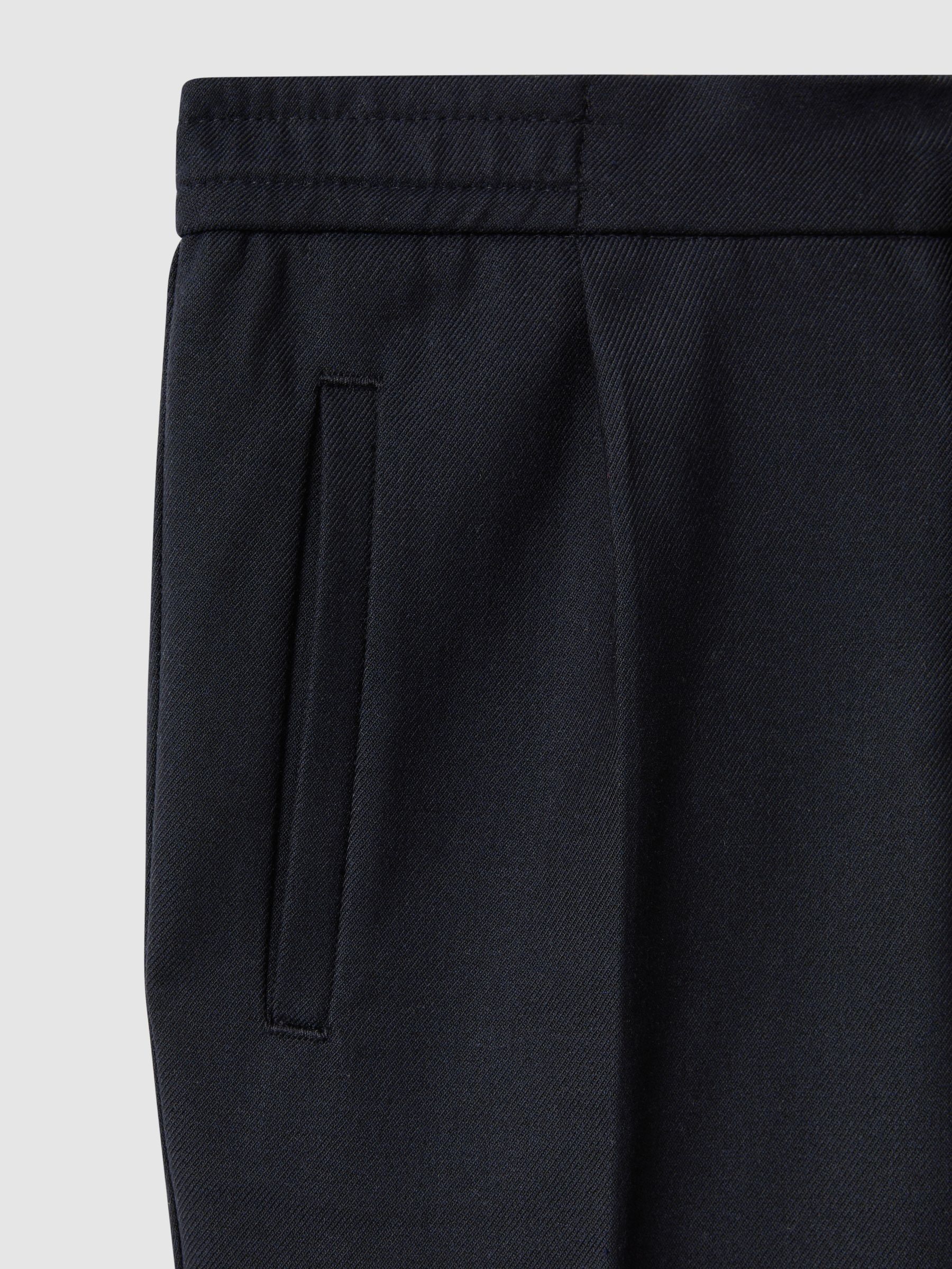 9-14 yrs Relaxed Elasticated Trousers with Turn-Ups in Navy - Image 4 of 4
