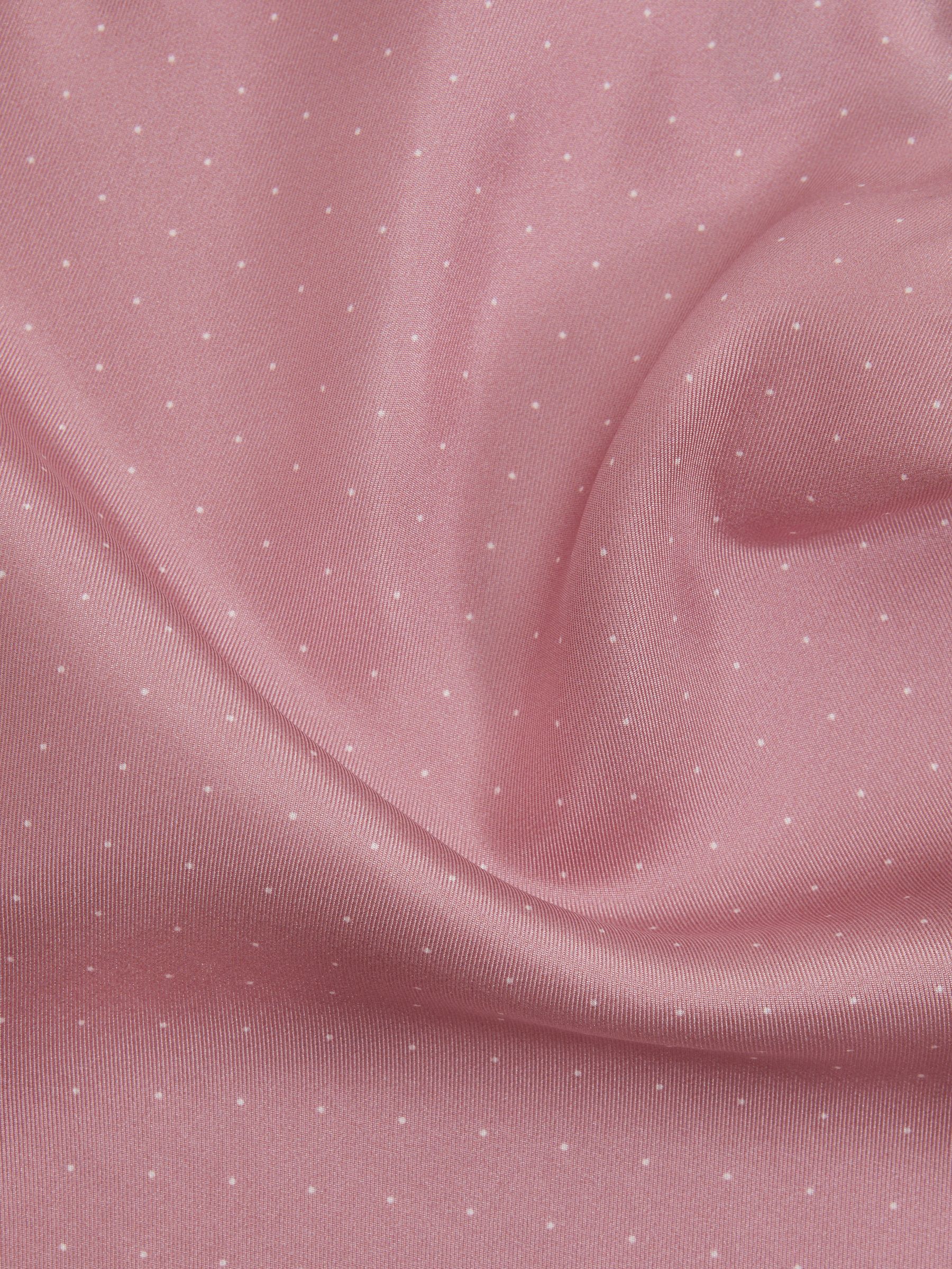 Polka Dot Silk Pocket Square in Pink - Image 5 of 5