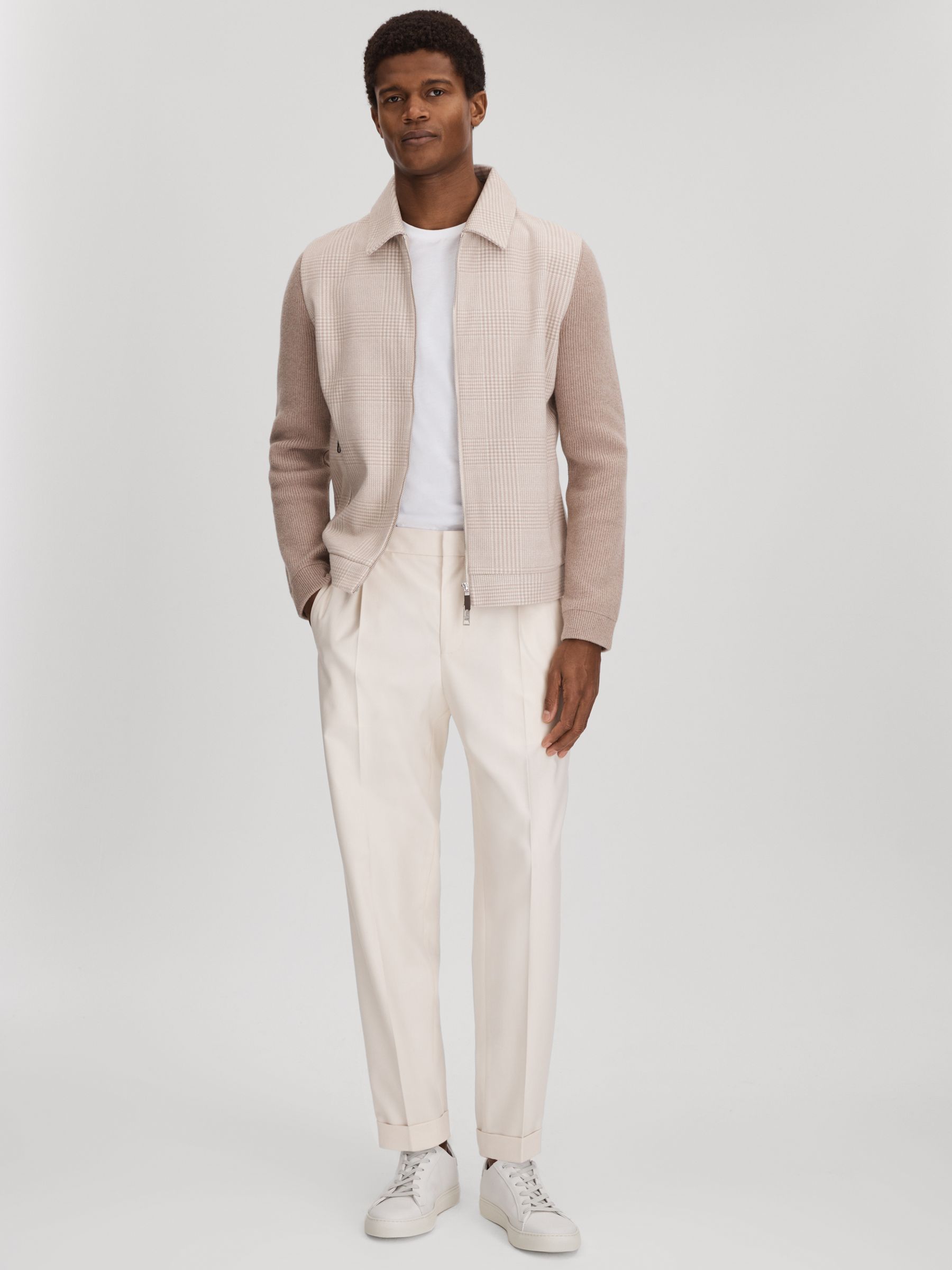 Harrys of London Grained Leather Trainers in White - Image 2 of 5