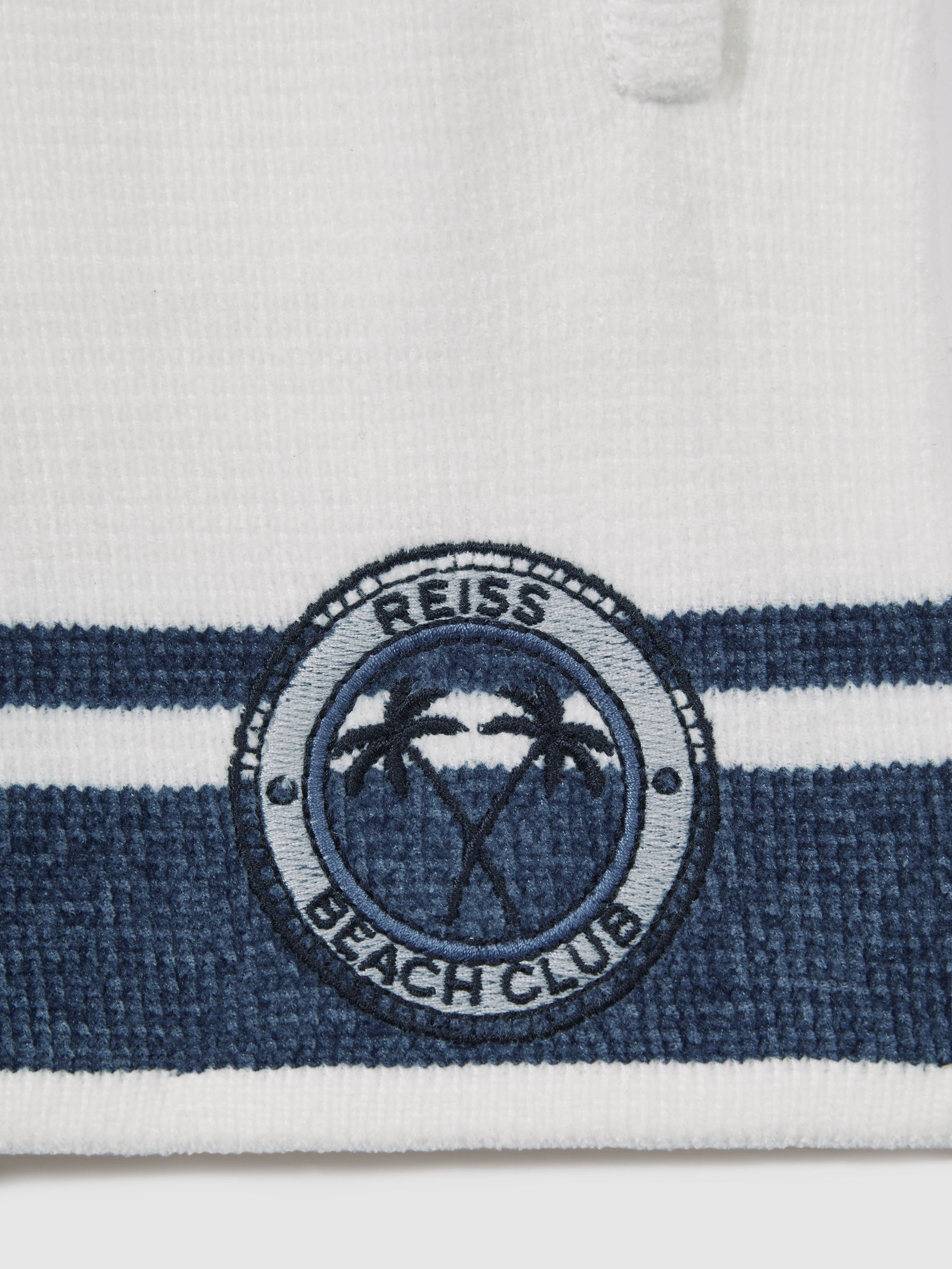 Junior Velour Drawstring Shorts in Optic White/Airforce Blue - Image 4 of 4