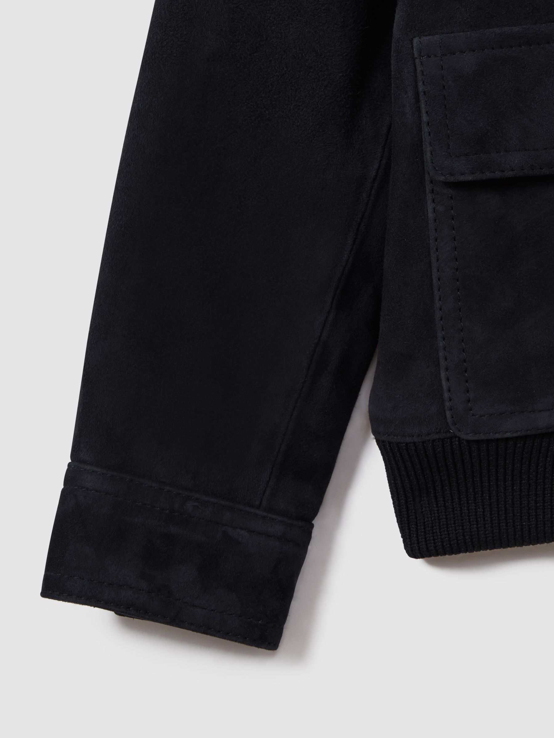 13-14 yrs Suede Front Pocket Jacket in Navy - Image 5 of 5