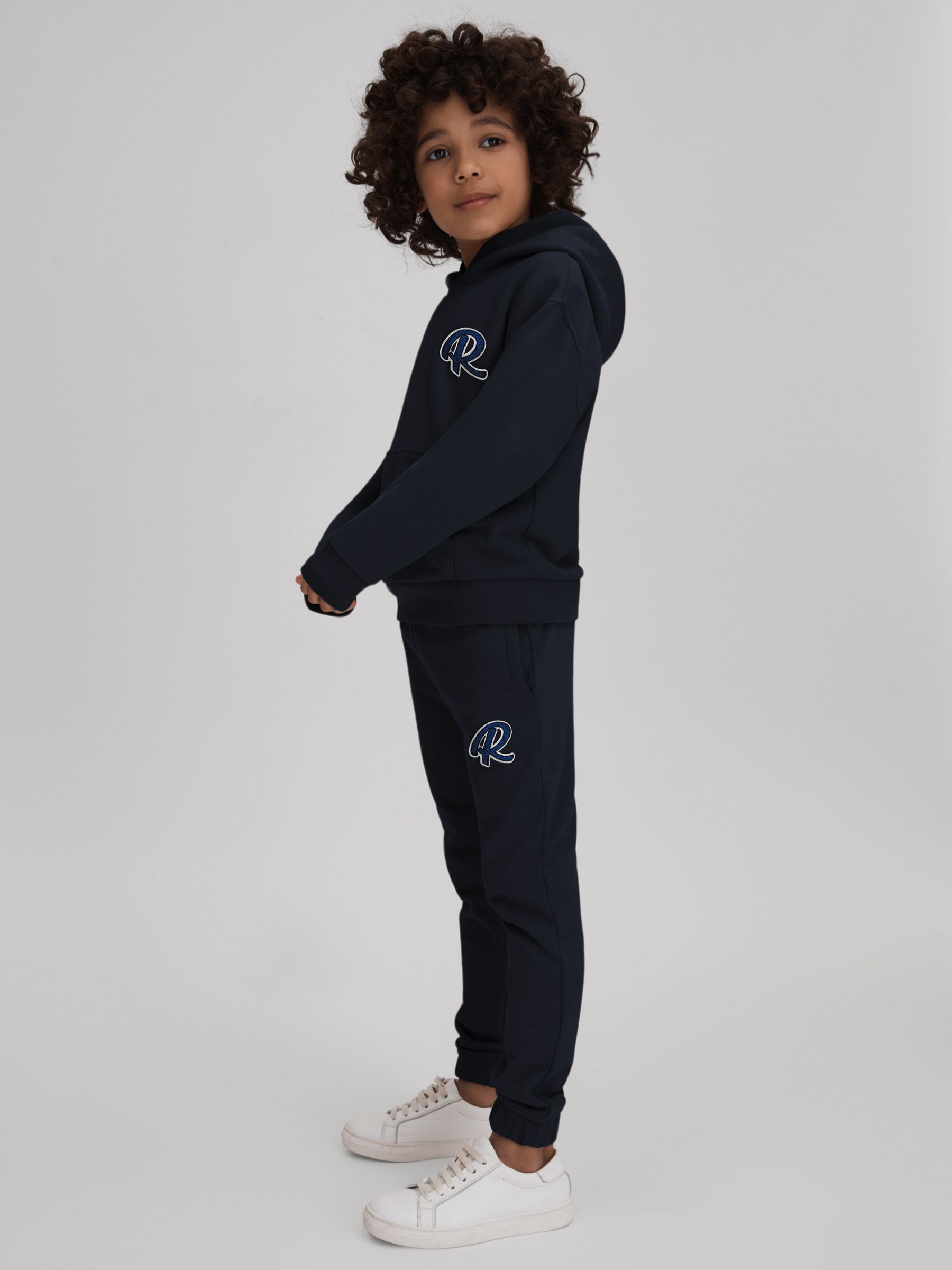 3-9 yrs Elasticated Waist Motif Joggers in Navy - Image 3 of 4