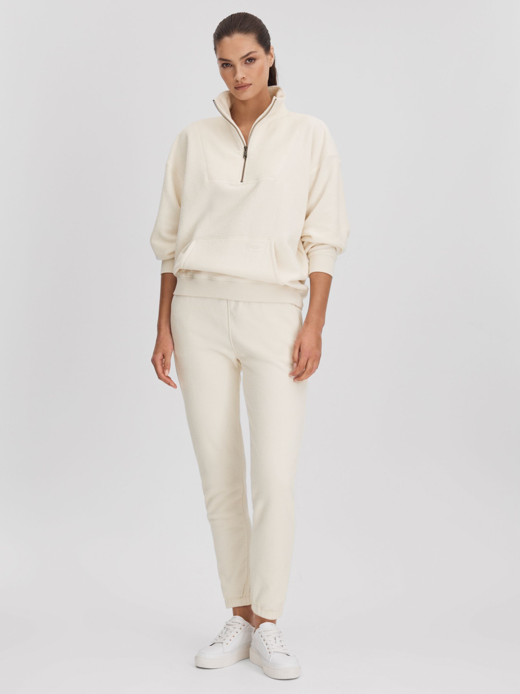 The Upside Half-Zip Funnel Neck Jumper in Natural - Image 3 of 6