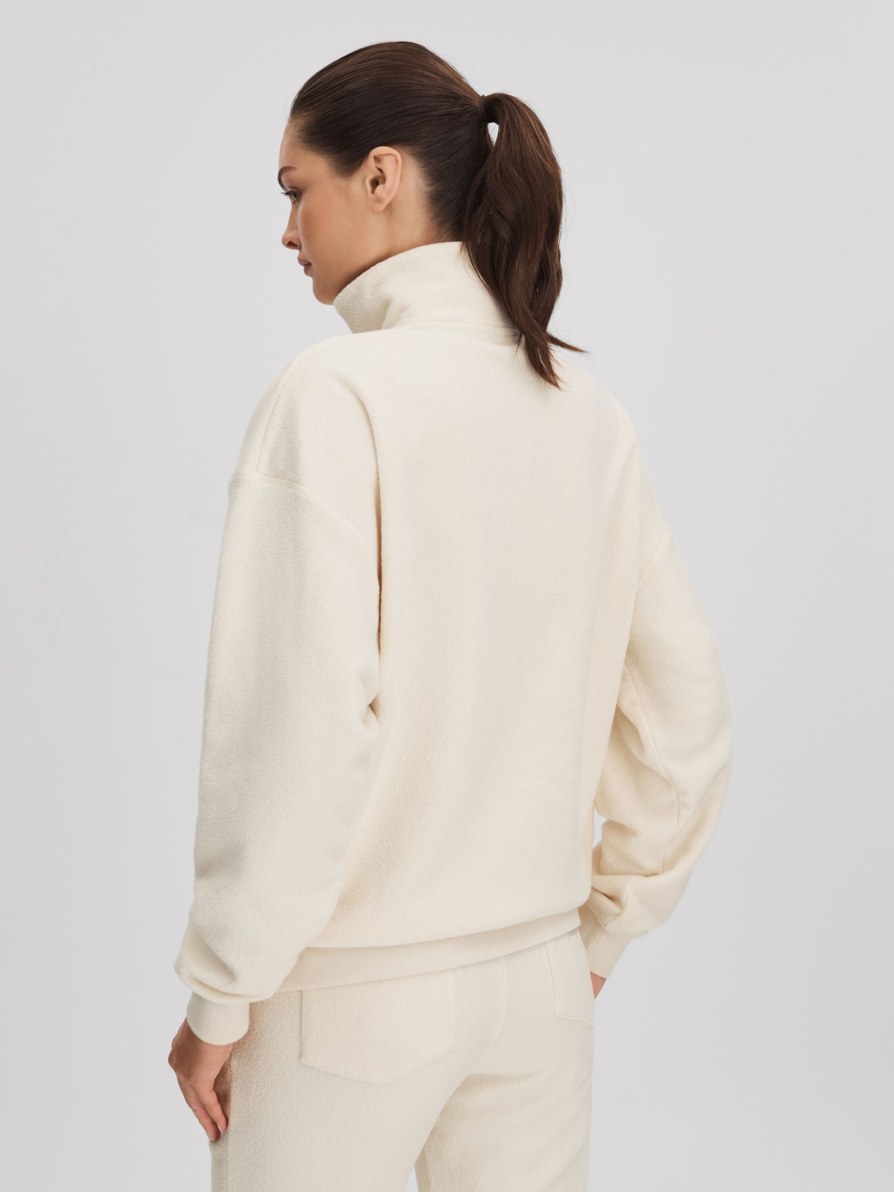 The Upside Half-Zip Funnel Neck Jumper in Natural - Image 5 of 6