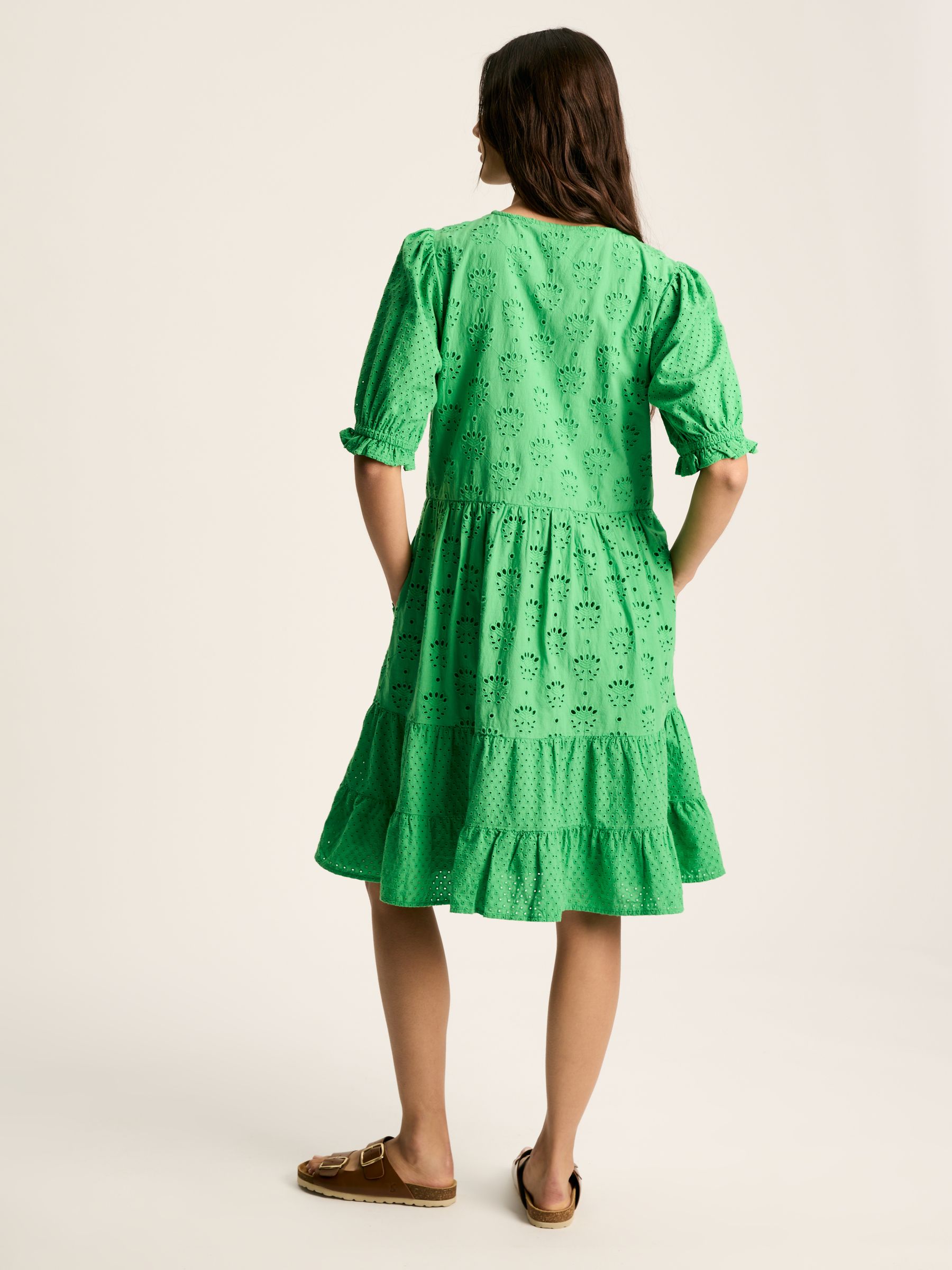 Isabel Green Cotton Broderie Dress - Image 2 of 6