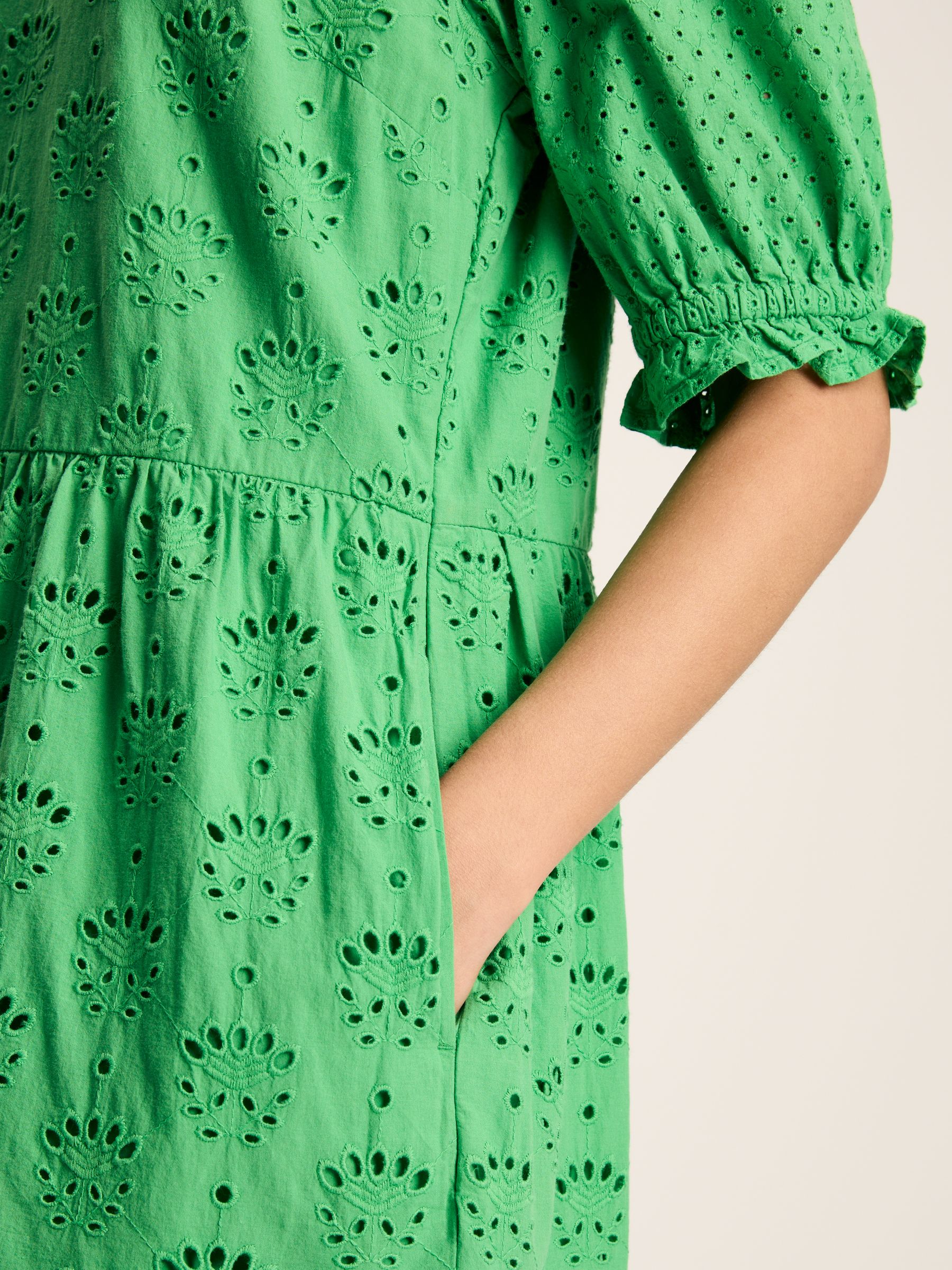 Isabel Green Cotton Broderie Dress - Image 6 of 6