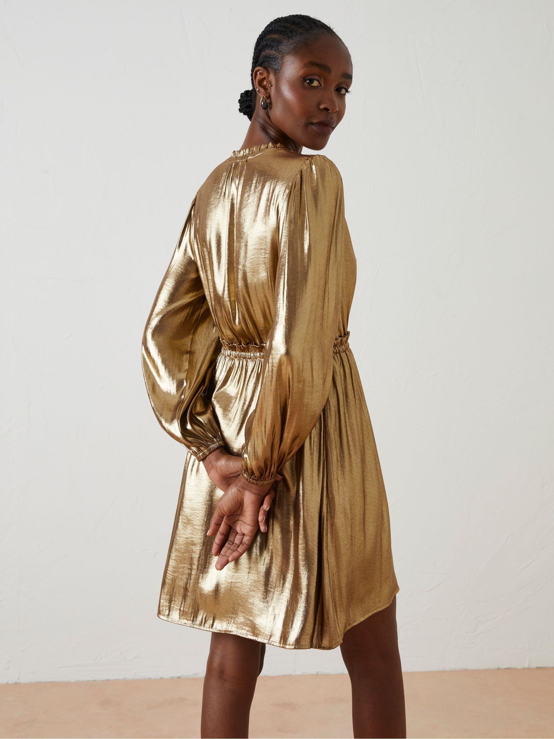 Natural Annabelle Metallic Dress - Image 3 of 7