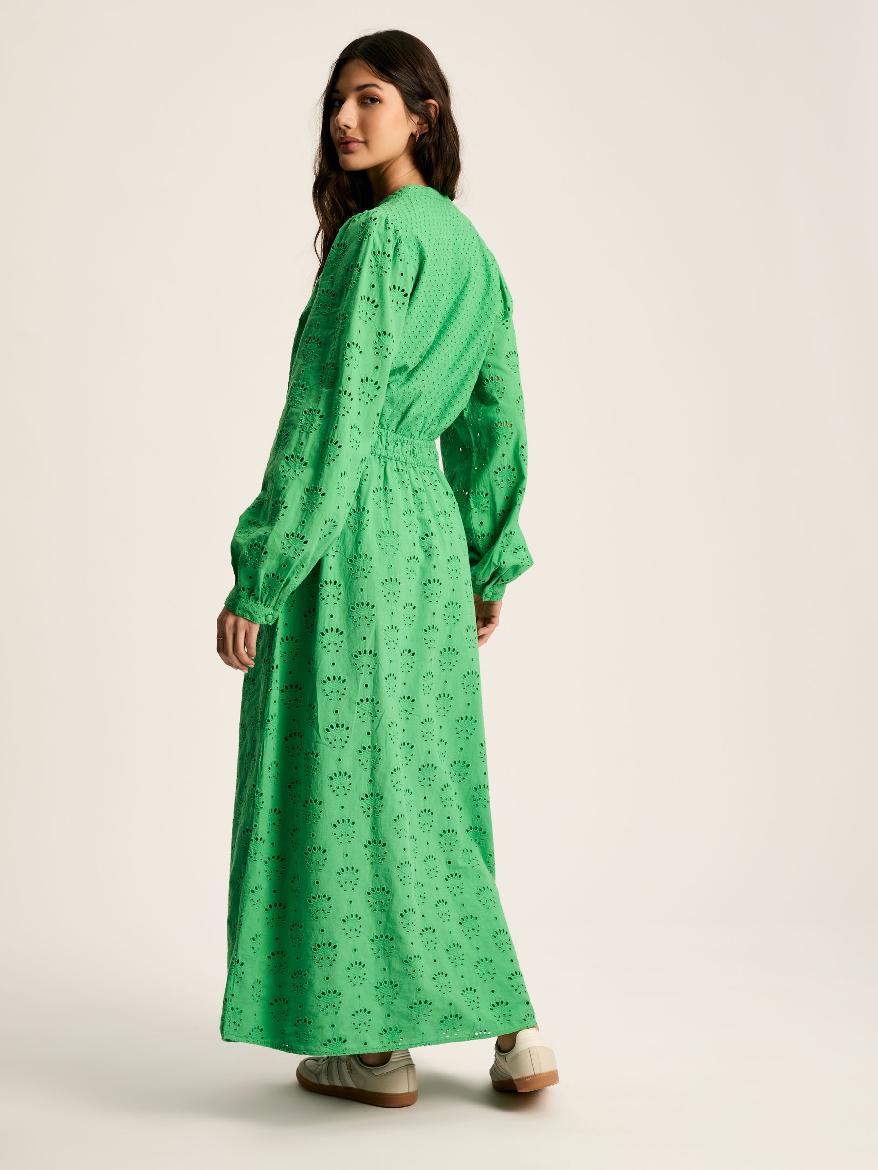 Cassie Green Broderie Maxi Dress - Image 2 of 6