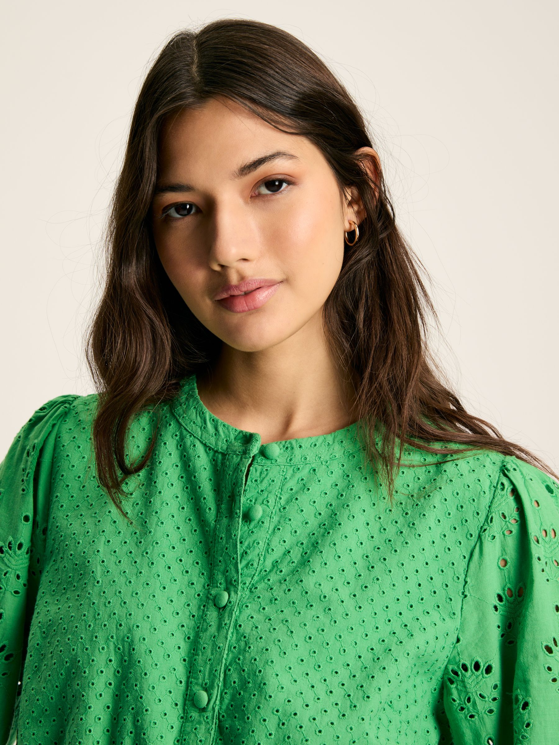 Cassie Green Broderie Maxi Dress | Joules