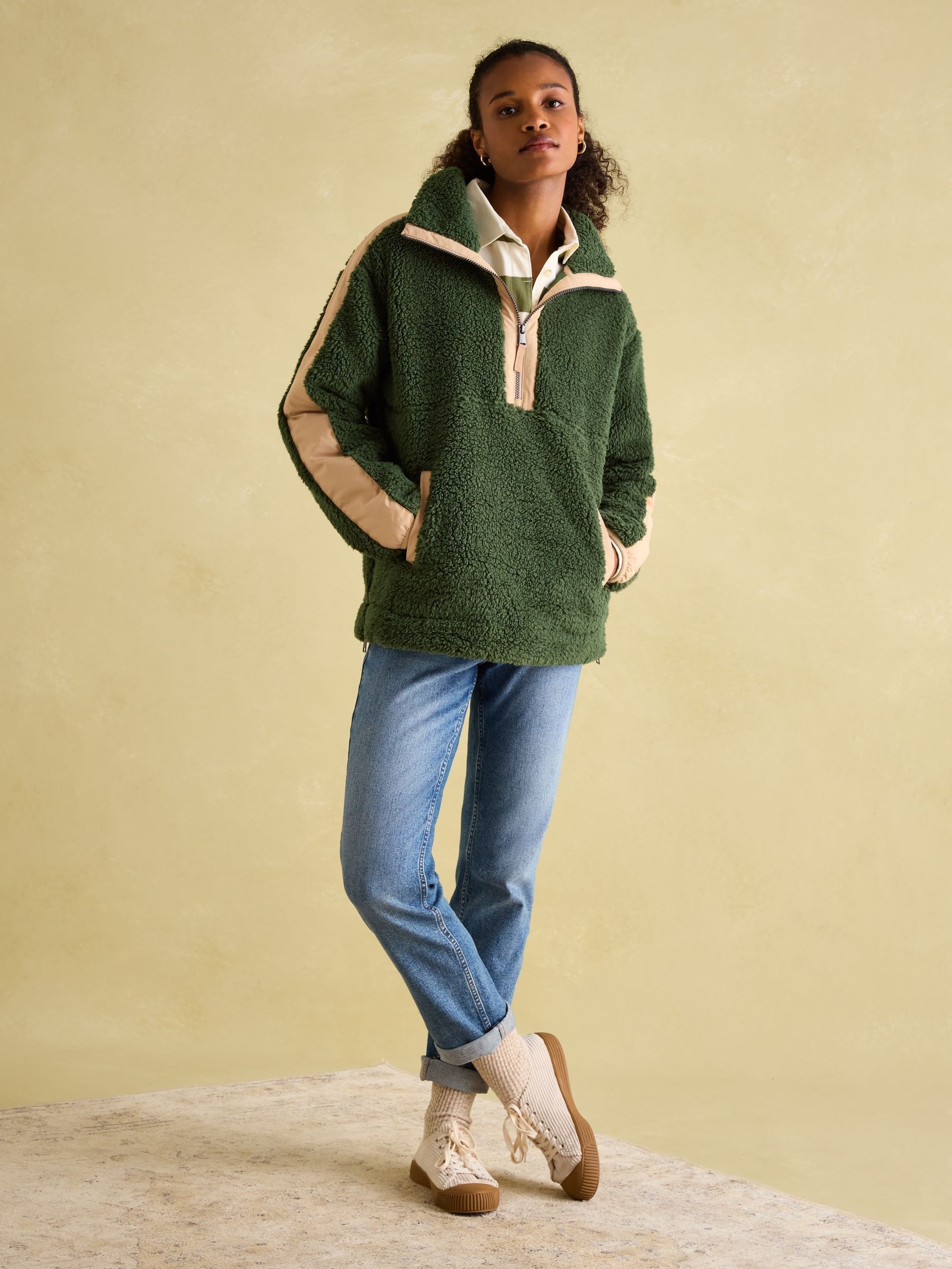 Tilly Green Quarter Zip Fleece - Image 3 of 7