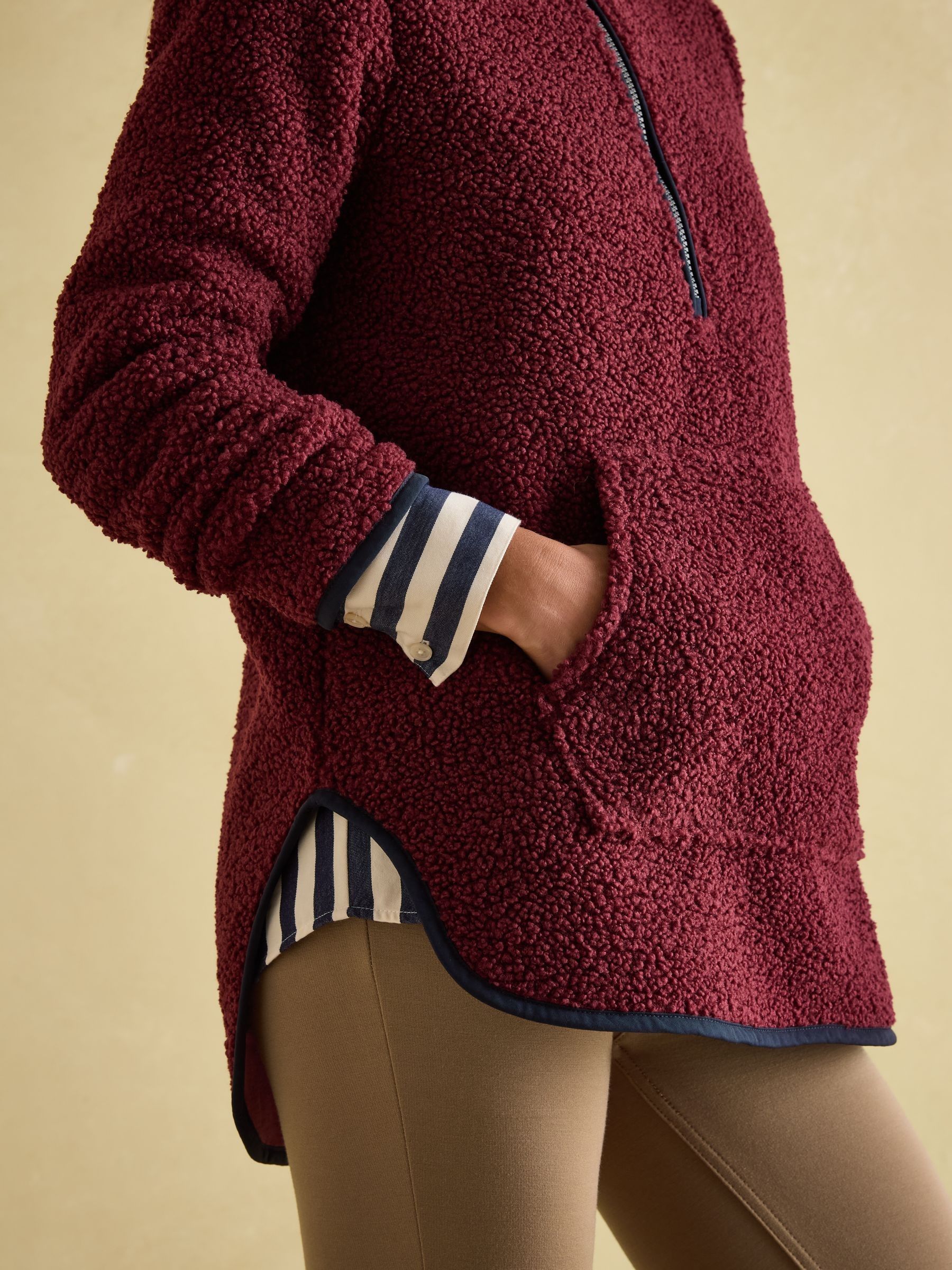 Aldeburgh Burgundy Quarter Zip Fleece - Image 5 of 8