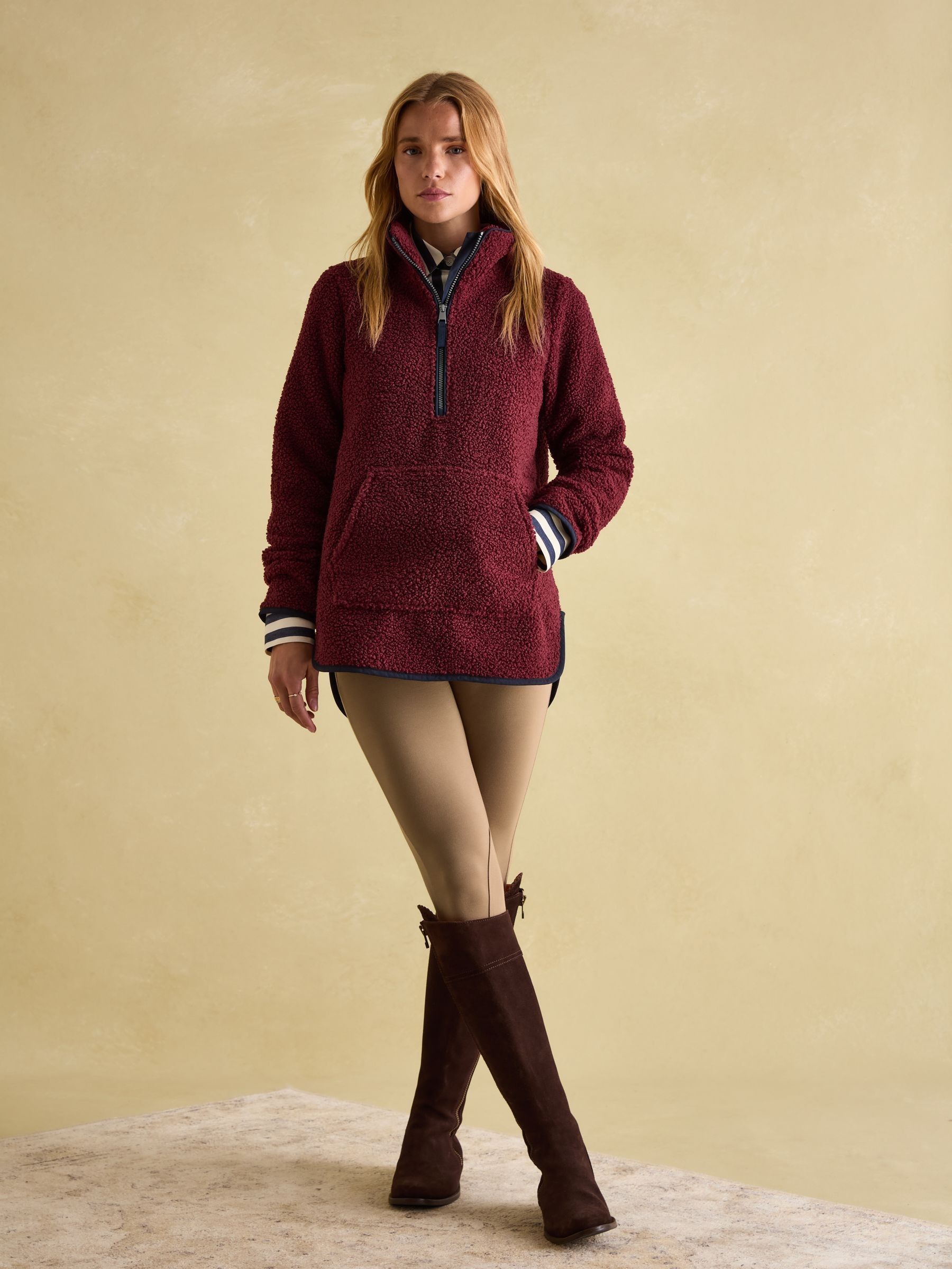 Aldeburgh Burgundy Quarter Zip Fleece - Image 7 of 8