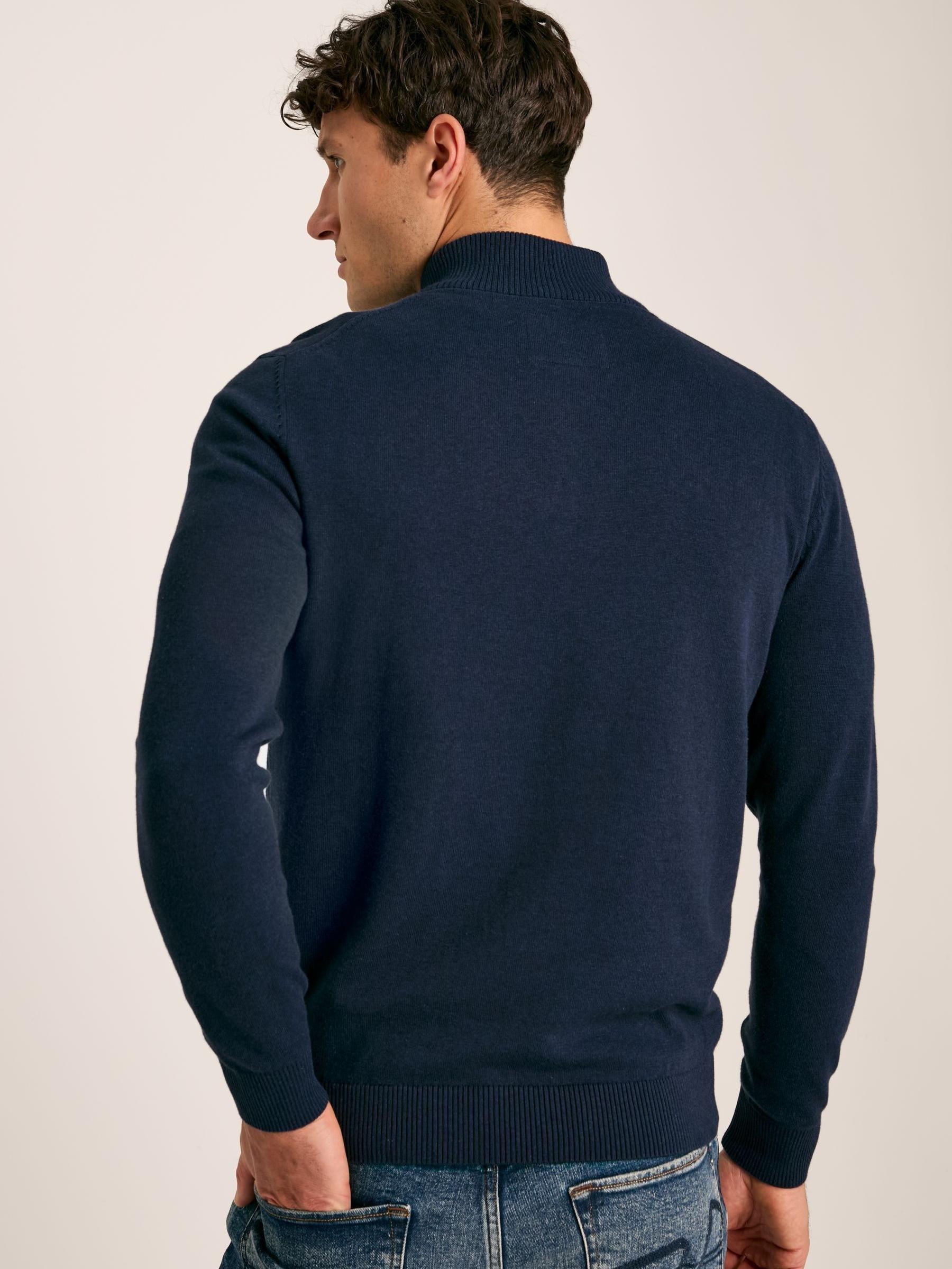 Hillside Navy Blue Quarter Zip Knit Jumper - Image 2 of 6
