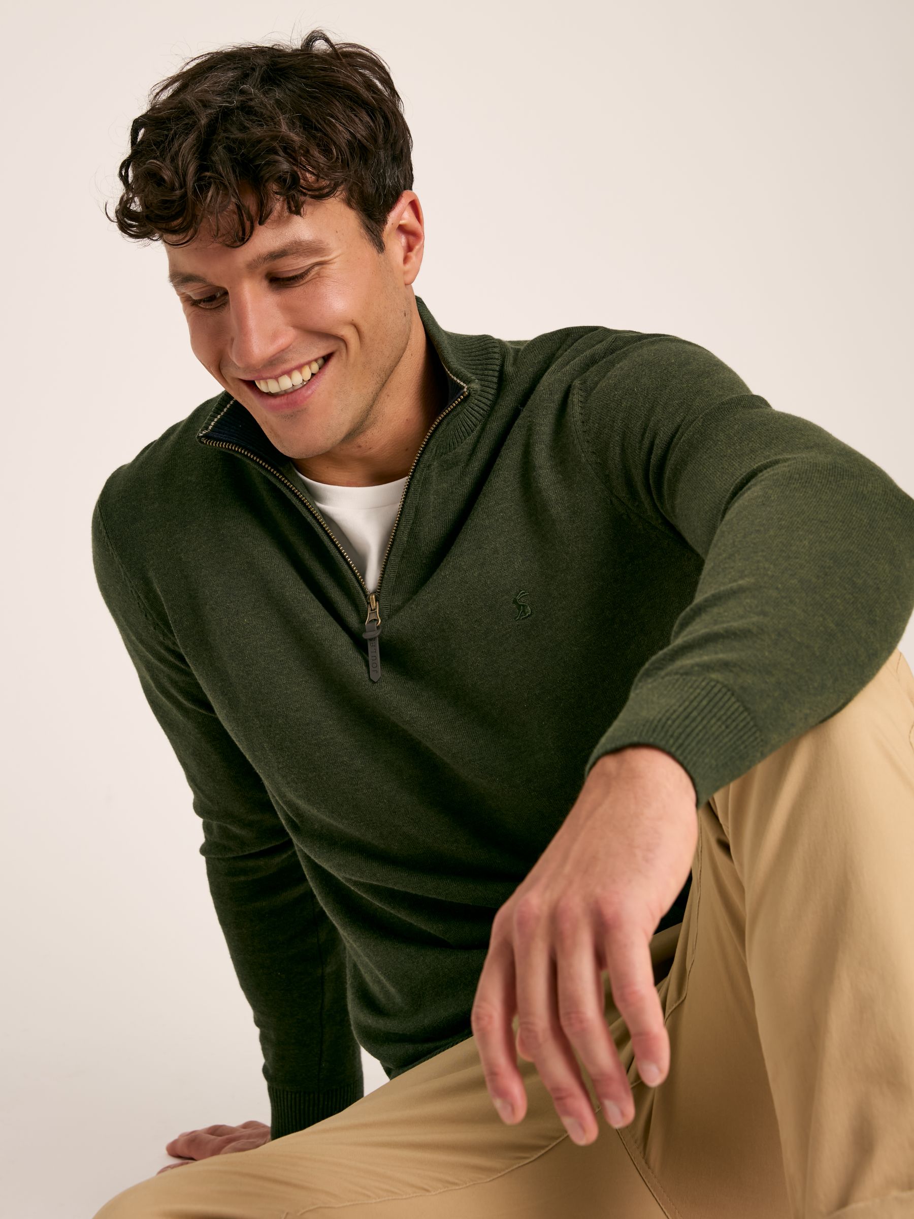 Hillside Green Quarter Zip Knit Jumper - Image 5 of 7