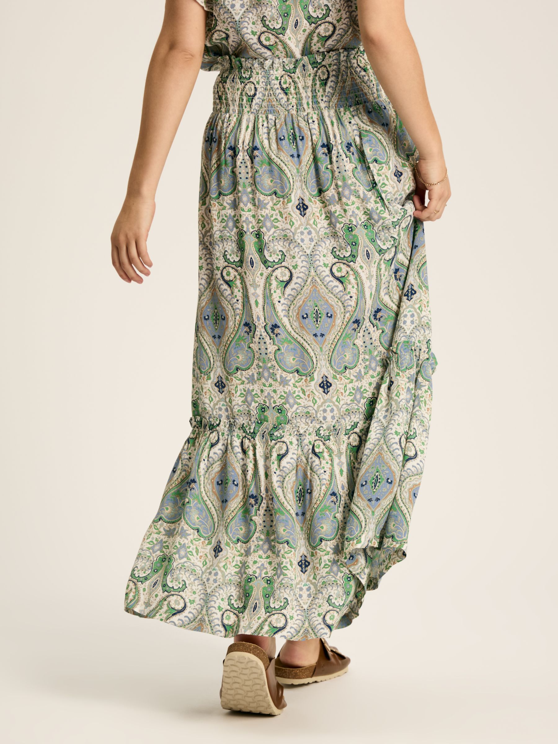 Verity Blue & Green Tiered Skirt - Image 2 of 7