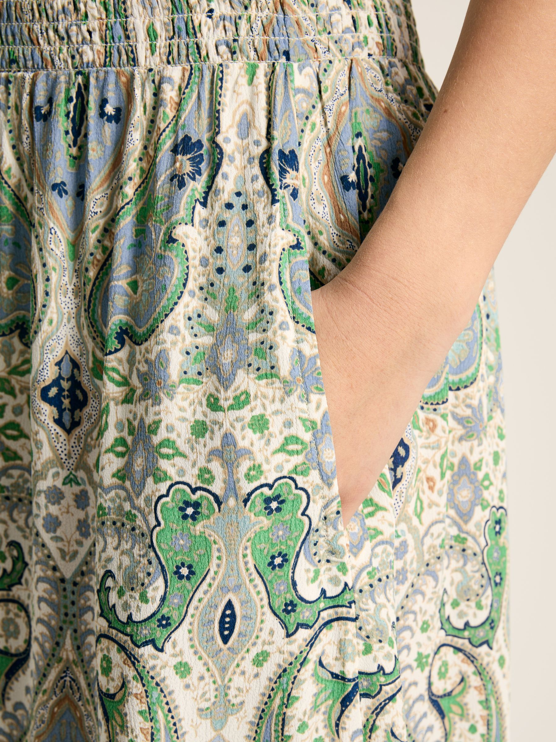 Verity Blue & Green Tiered Skirt - Image 5 of 7